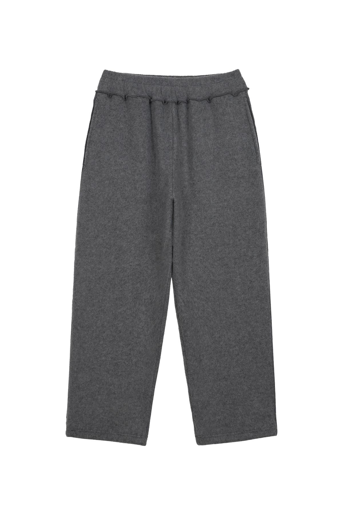 다이닛(DEINET) SMOOTH D LOGO KNIT PANTS IN CHARCOAL