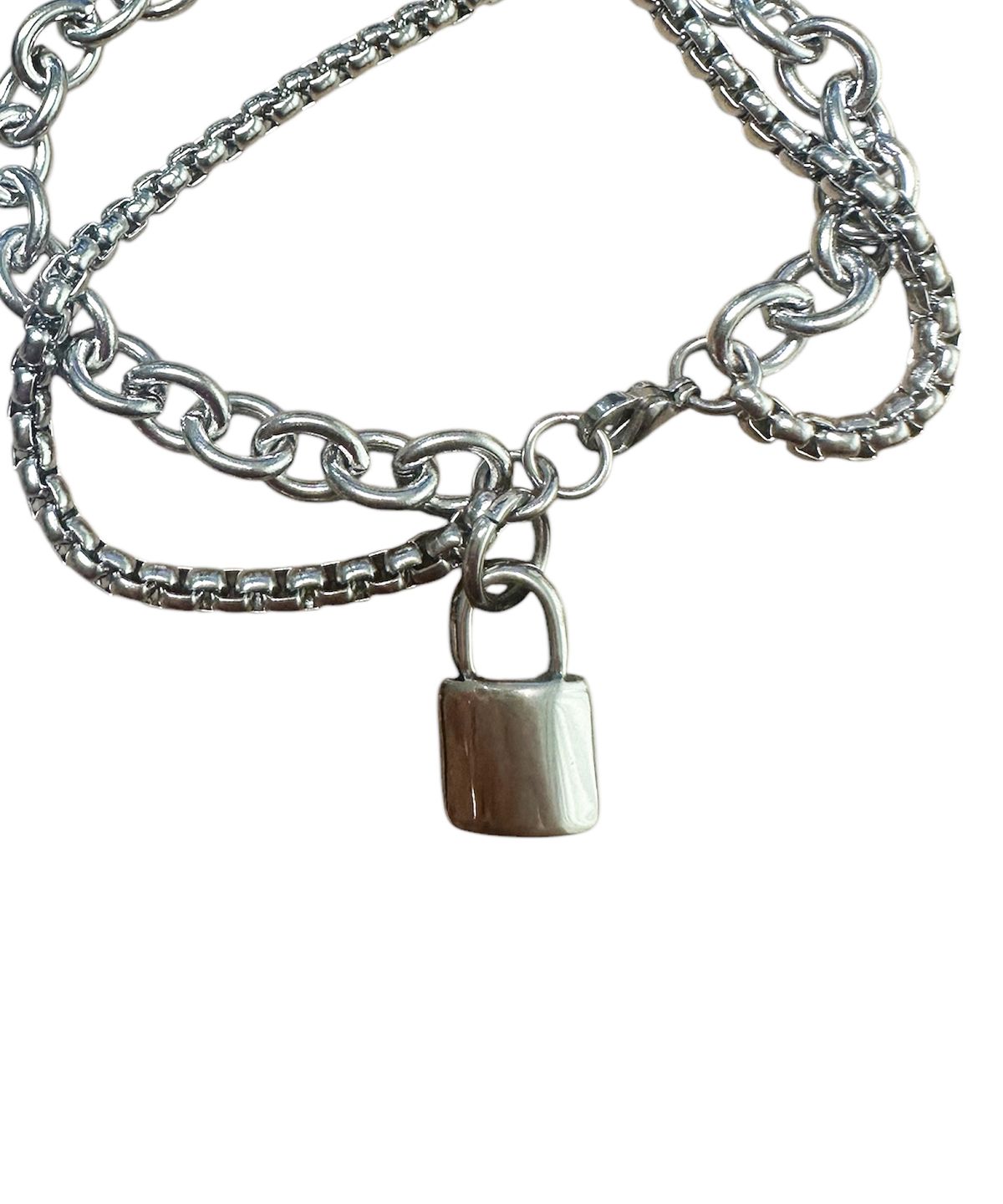 스케이터락(SK8ER ROCK) Layered Chain Surgical Steel Bracelet ((steel))