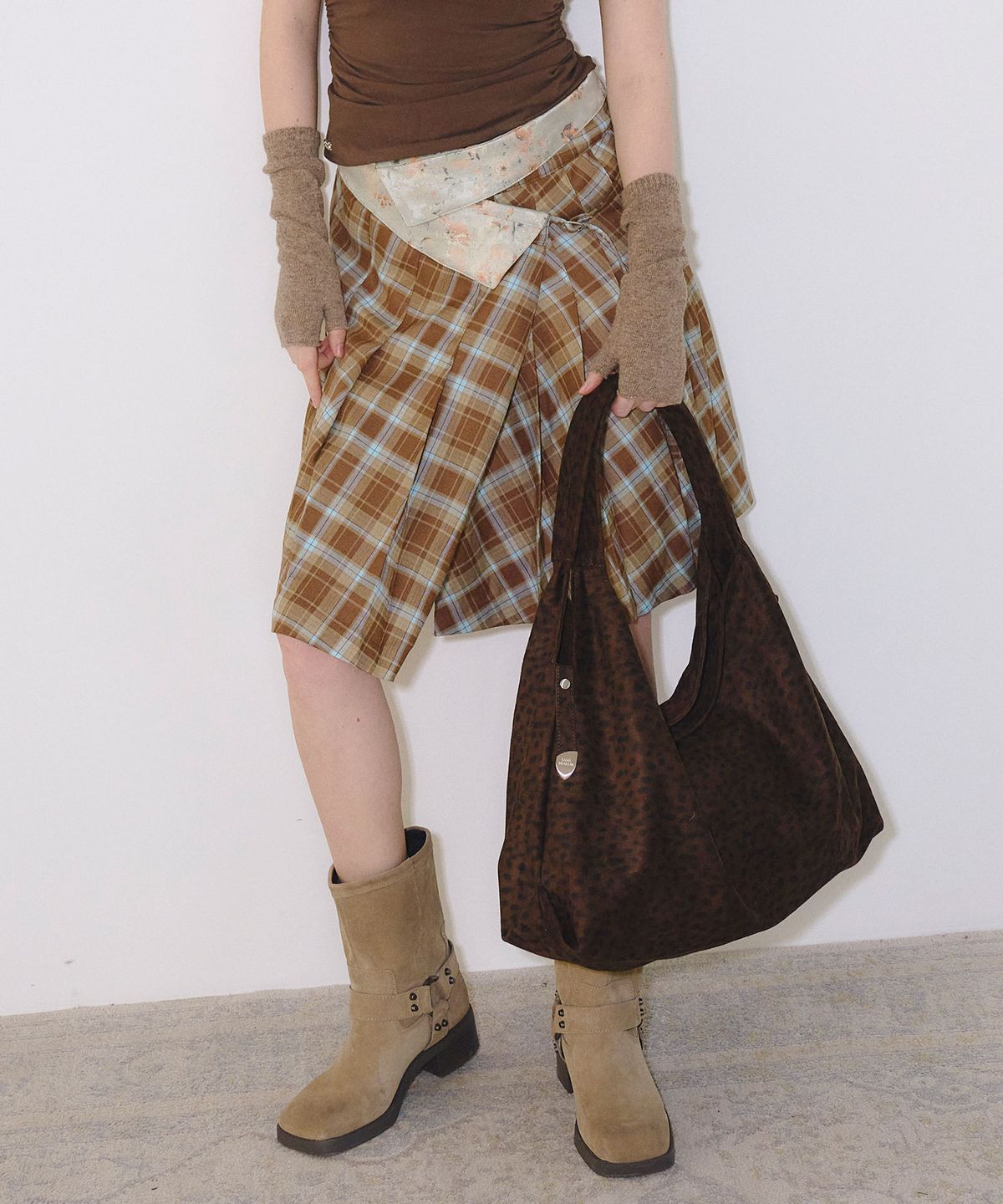 샌드뮤지엄(SAND MUSEUM) CACTUS HOBO BAG [Leopard Brown]