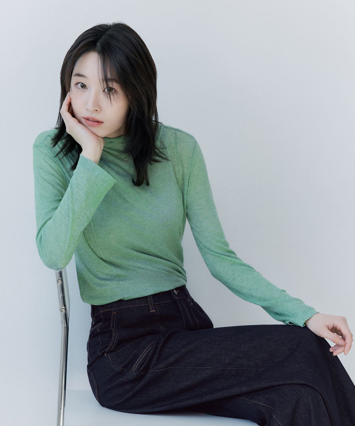 마인드브릿지 우먼(MIND BRIDGE WOMEN) [W][COUTURE]터틀넥 슬림핏 티셔츠 - 2color MYTS2270 - 사이즈 & 후기 | 무신사... 