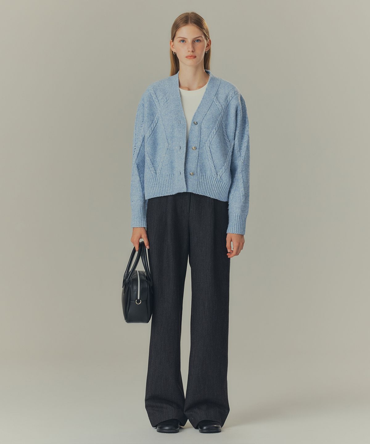 마인드브릿지 우먼(MIND BRIDGE WOMEN) [W][COUTURE][에어울]케이블 브이넥 가디건  - 2color