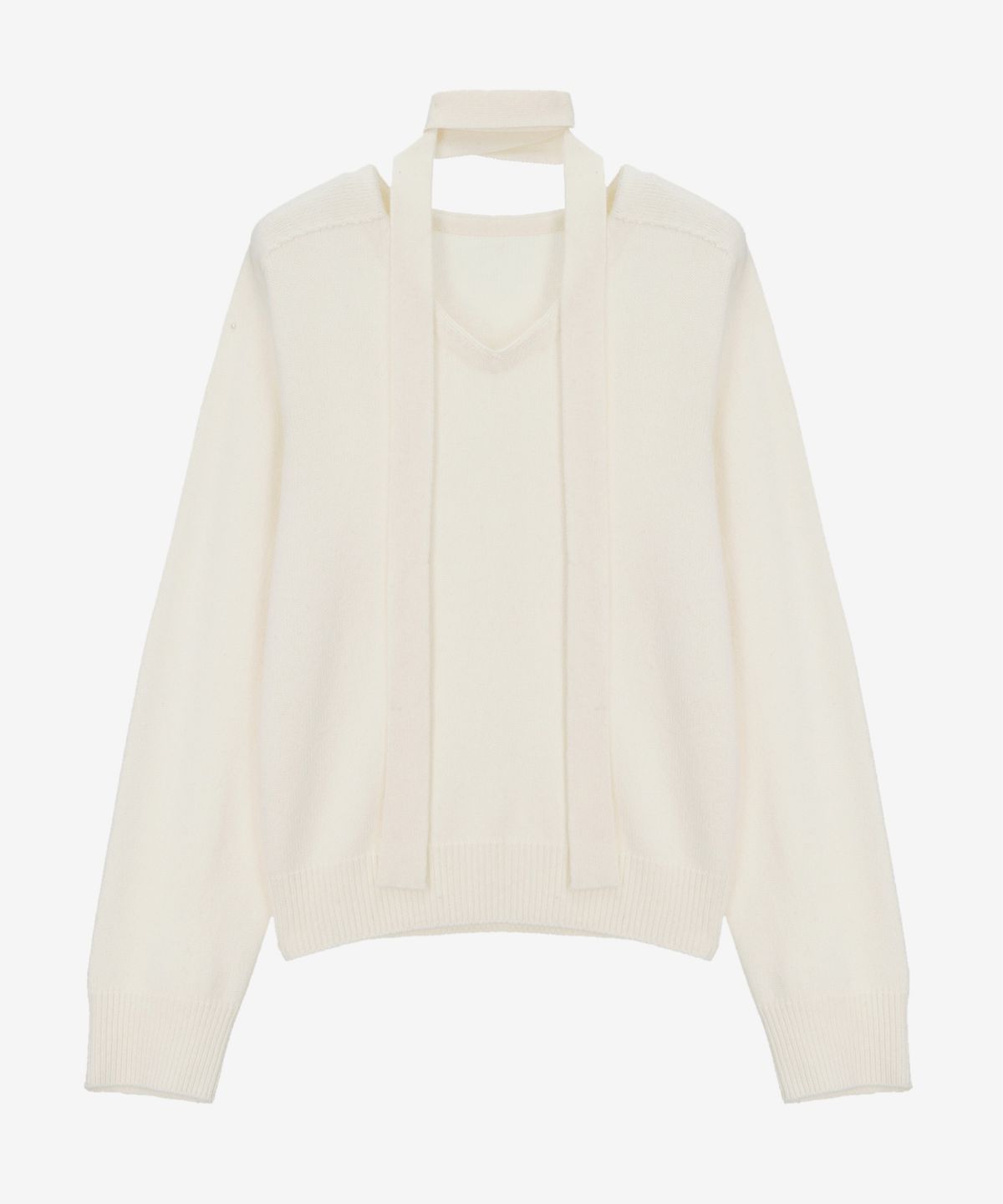 마인드브릿지 우먼(MIND BRIDGE WOMEN) [W][COUTURE]홀가먼트 브이넥 타이 니트 - 2color