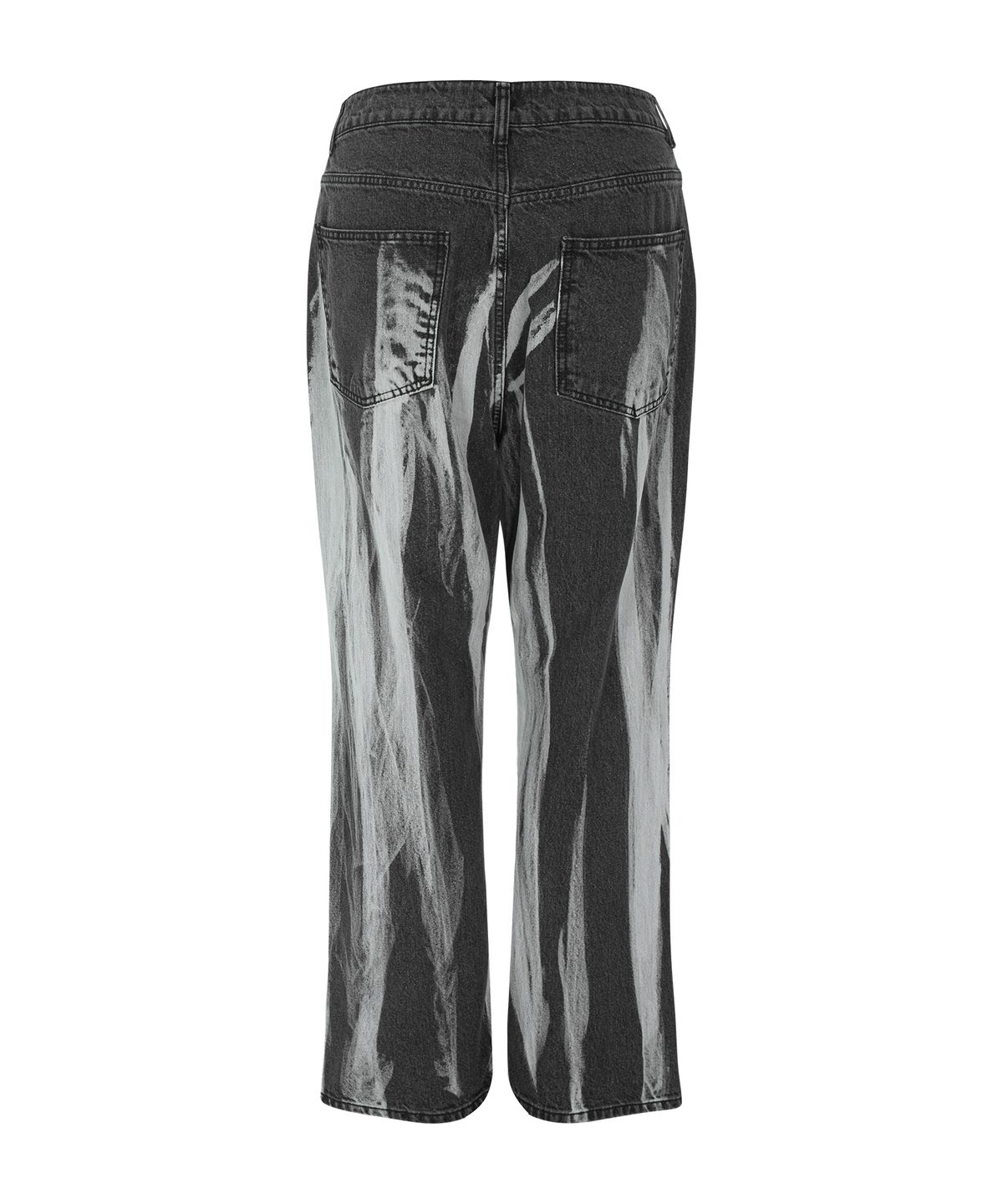 엔드파이브클럽(ANDFIVECLUB) spray logo denim pants[black]