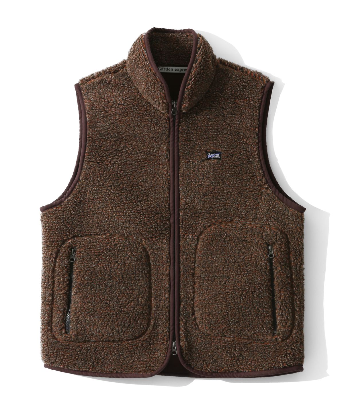 가든익스프레스(GARDEN EXPRESS) Fleece Zip-up Vest (mixed brown)