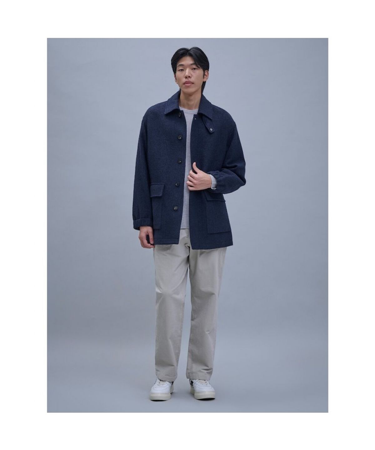 시프트지(SHIFT.G) Wool Safari Coat  Navy