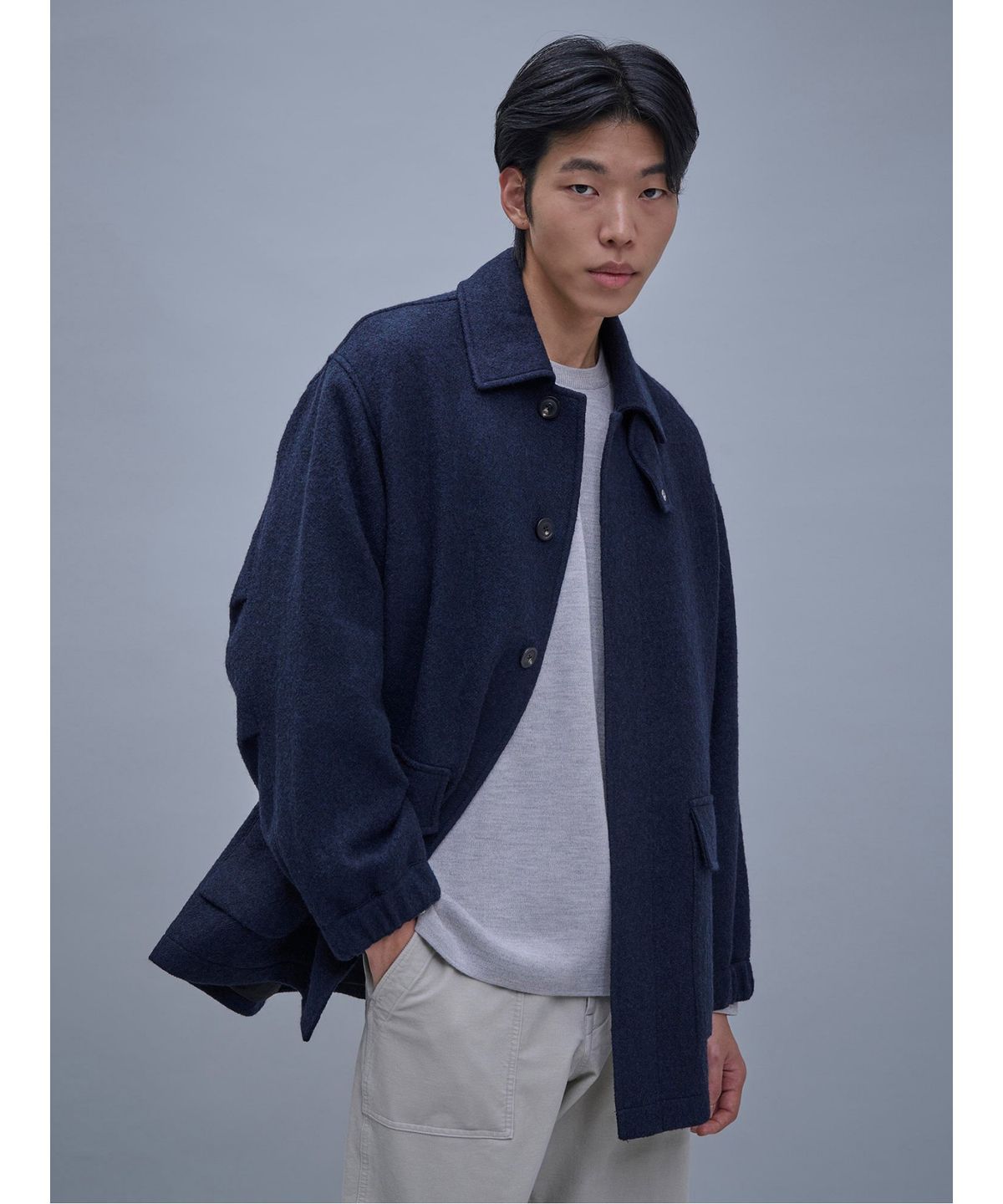 시프트지(SHIFT.G) Wool Safari Coat  Navy