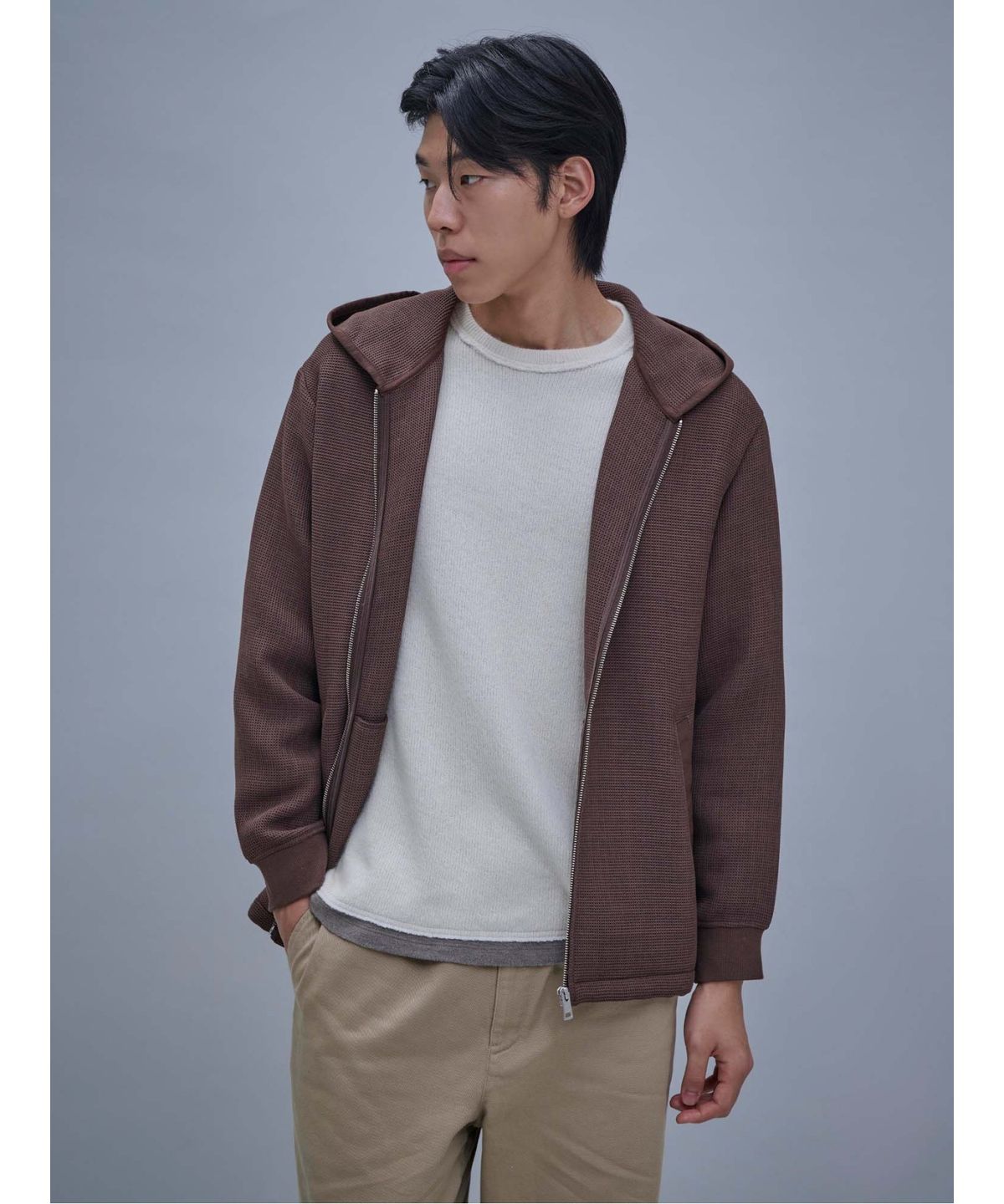 시프트지(SHIFT.G) Hoodie Zip Up  Brown
