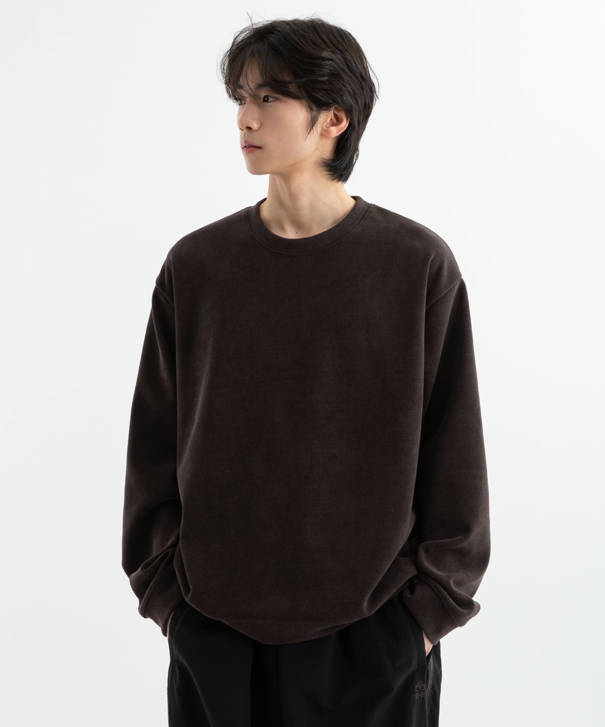 브렌슨(BRENSON) B. 코듀로이 니트 루즈핏 맨투맨 ( 3Color )