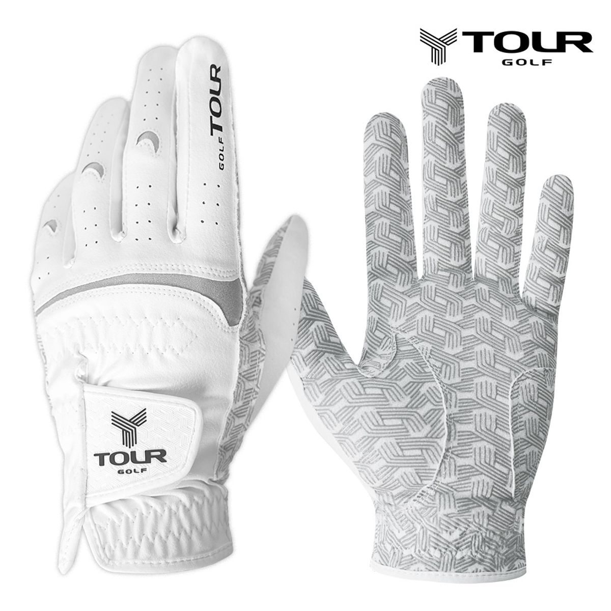 투어골프(TOURGOLF) 컴포트 논슬립 남성용 골프장갑 (WHITE)