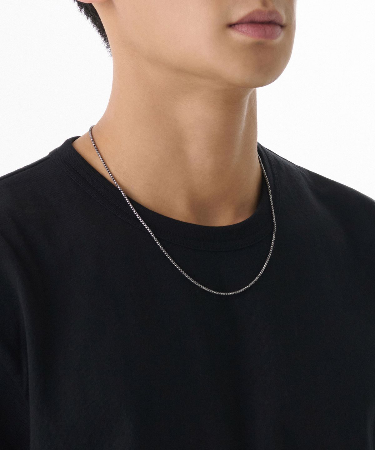 무신사 스탠다드(MUSINSA STANDARD) 라운디드 스퀘어 체인 네크리스 [실버]