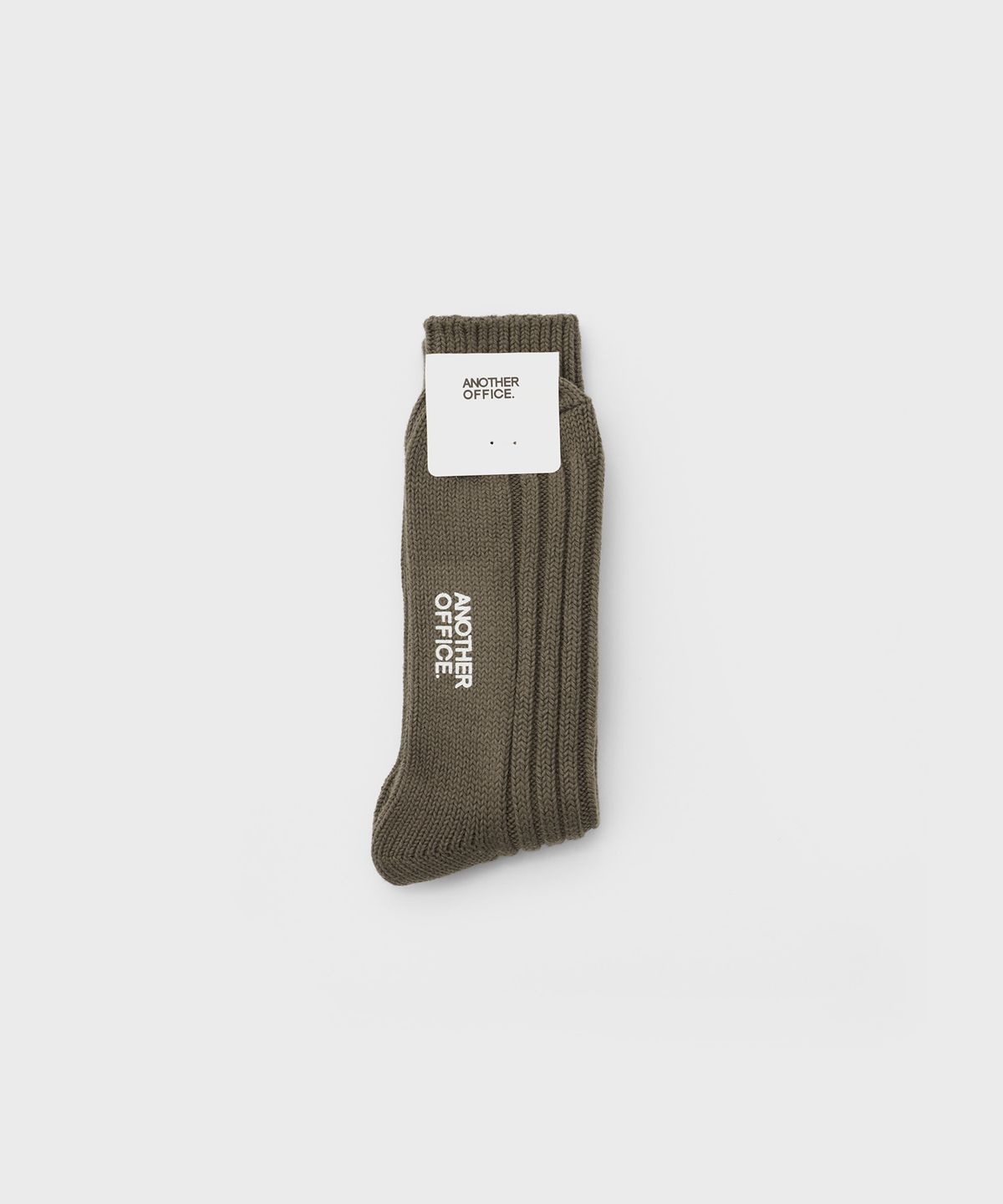 어나더 오피스(ANOTHER OFFICE) Overlay Ribbed Socks (Army Khaki)