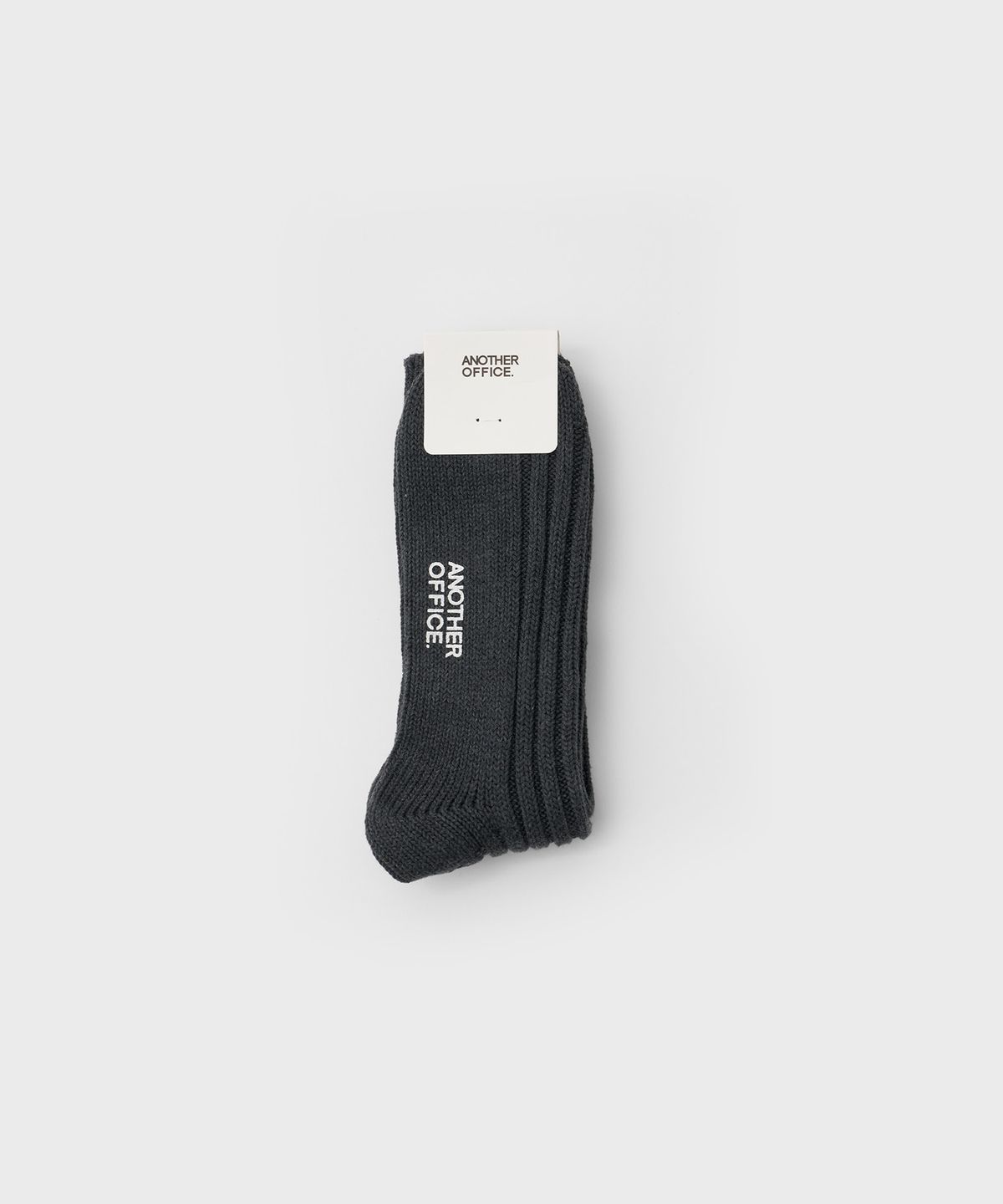 어나더 오피스(ANOTHER OFFICE) Overlay Ribbed Socks (Heather Charcoal)