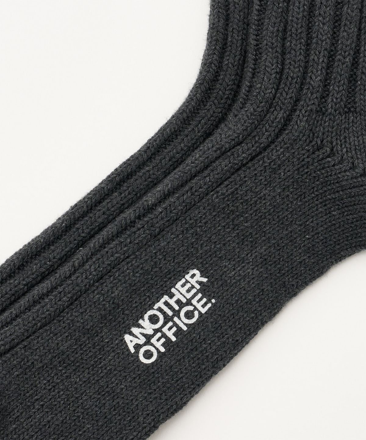 어나더 오피스(ANOTHER OFFICE) Overlay Ribbed Socks (Heather Charcoal)