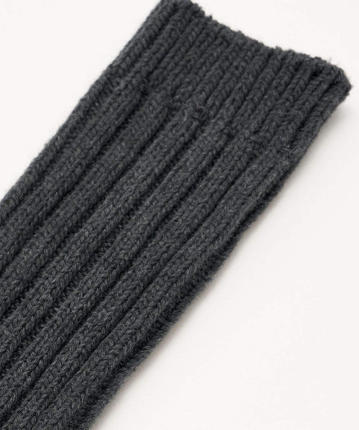 어나더 오피스(ANOTHER OFFICE) Overlay Ribbed Socks (Heather Charcoal)