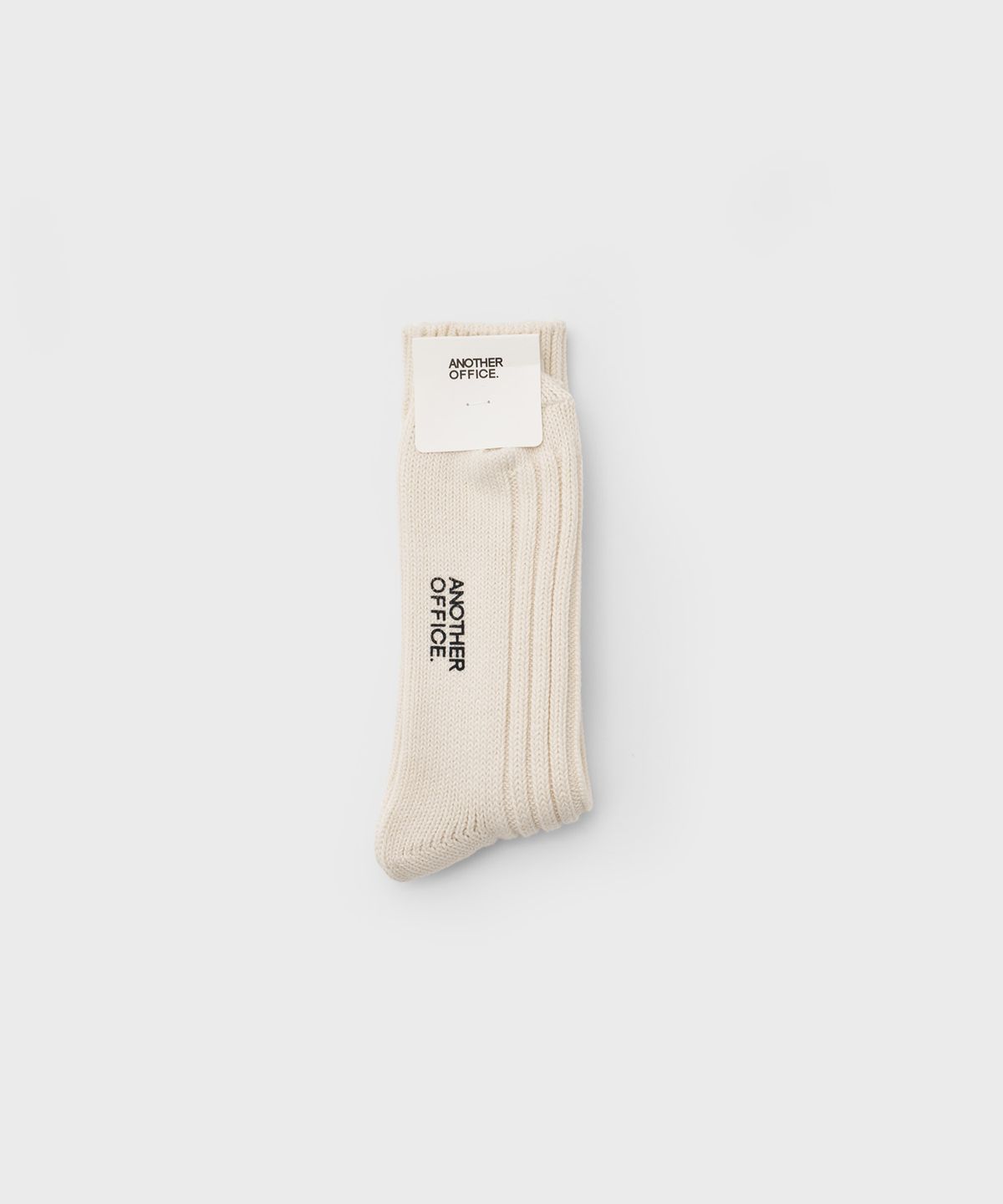 어나더 오피스(ANOTHER OFFICE) Overlay Ribbed Socks (Ecru)