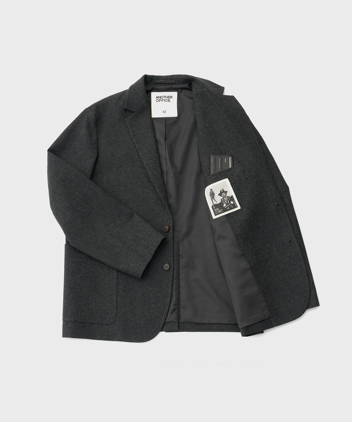 어나더 오피스(ANOTHER OFFICE) Santiago Cashmere Sports Jacket (Heather Charcoal)