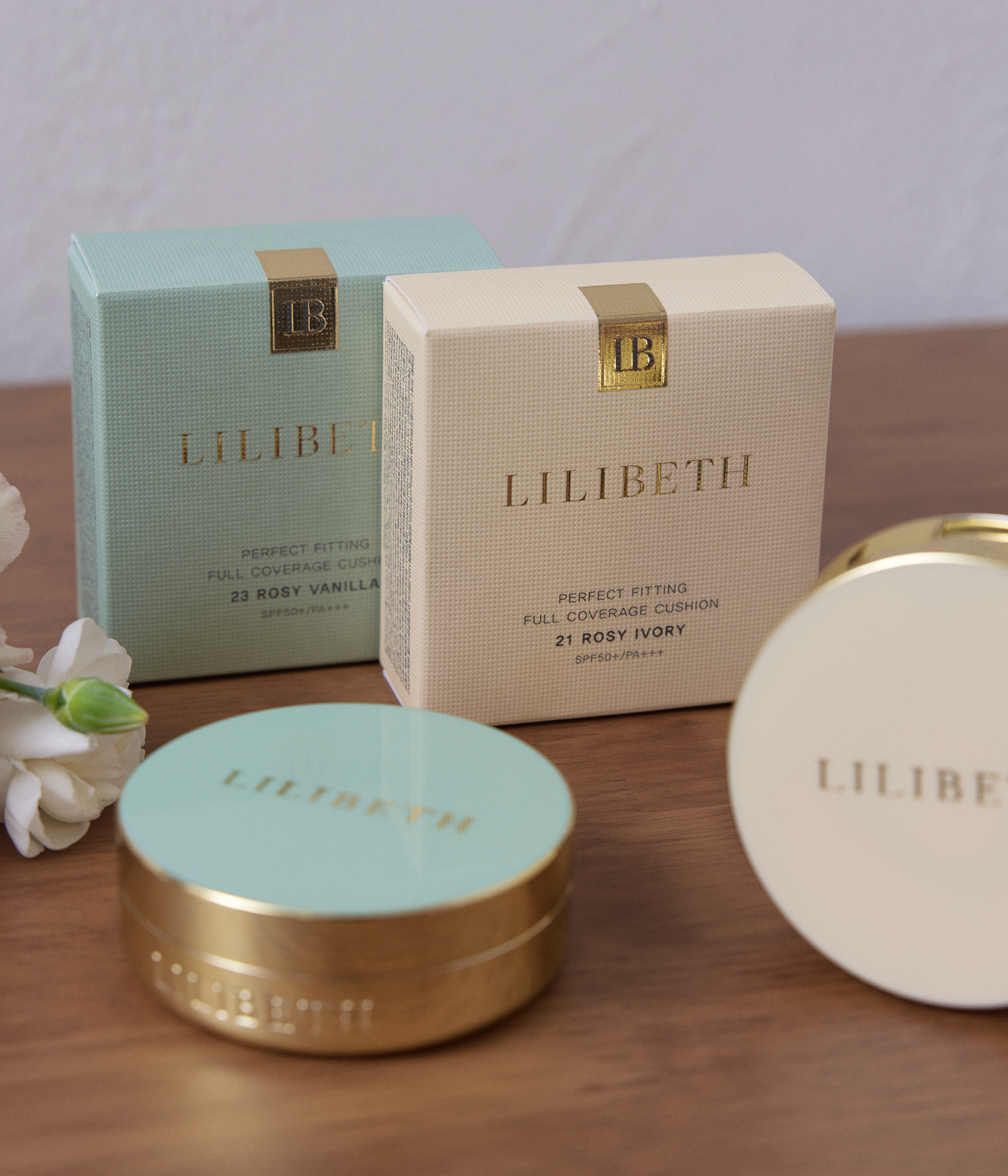 릴리베스(LILIIBETH) 퍼펙트 피팅 풀 커버리지 쿠션 세트 (본품+리필)  SPF50+ PA+++