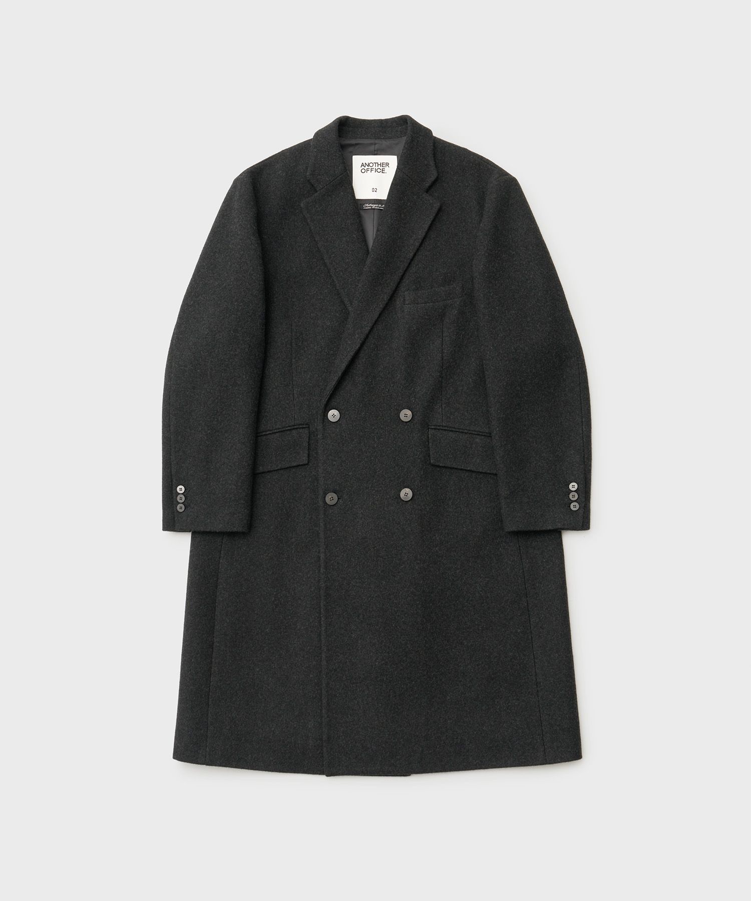 MUSINSA公式 | ANOTHER OFFICE Fog Double Breasted Coat (Charcoal)