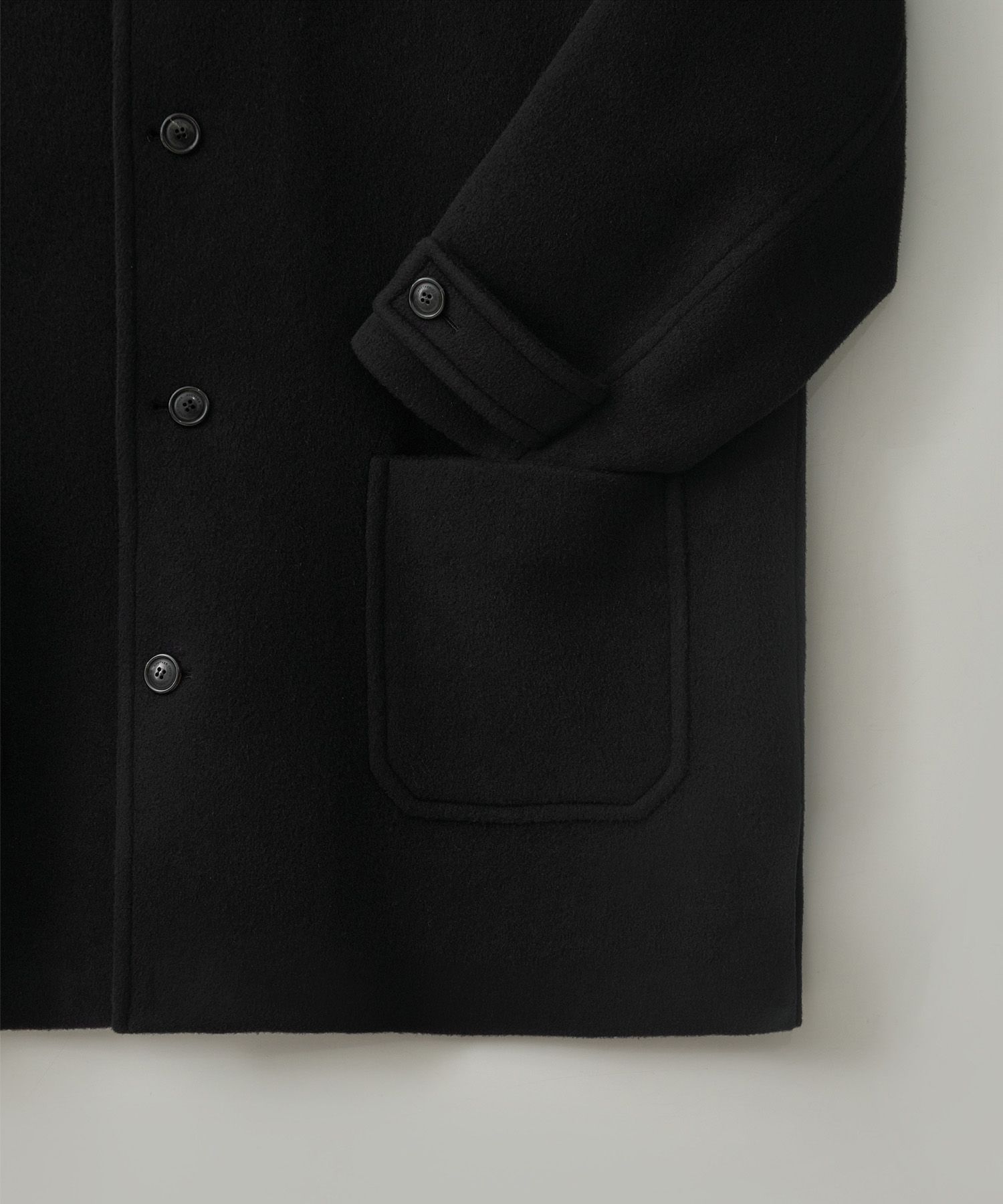 어나더 오피스(ANOTHER OFFICE) Maverick Car Coat (Black) - 사이즈