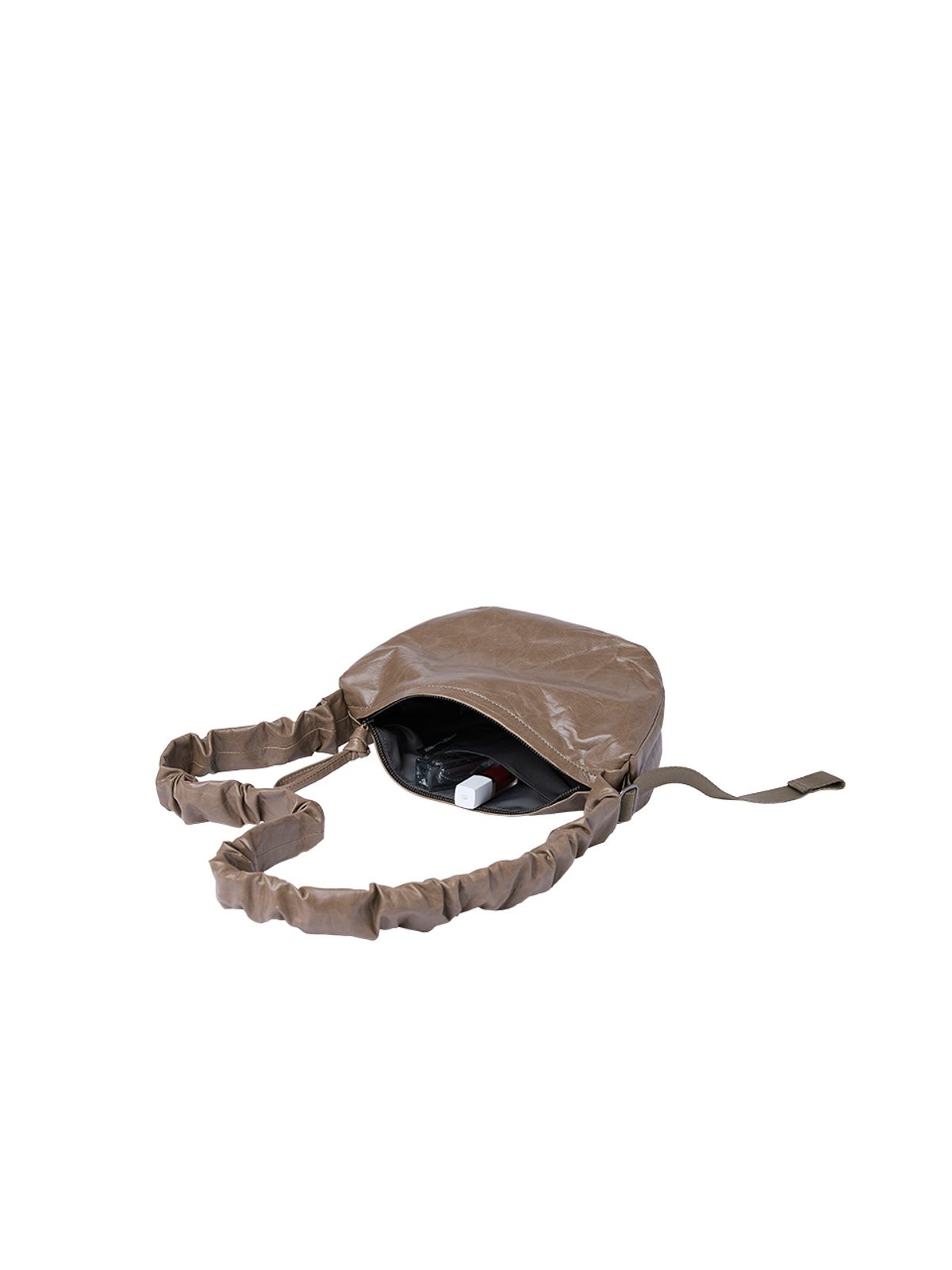 조셉앤스테이시(JOSEPH&STACEY) Daily Shirring Bag S_Faux Leather Mocha Brown