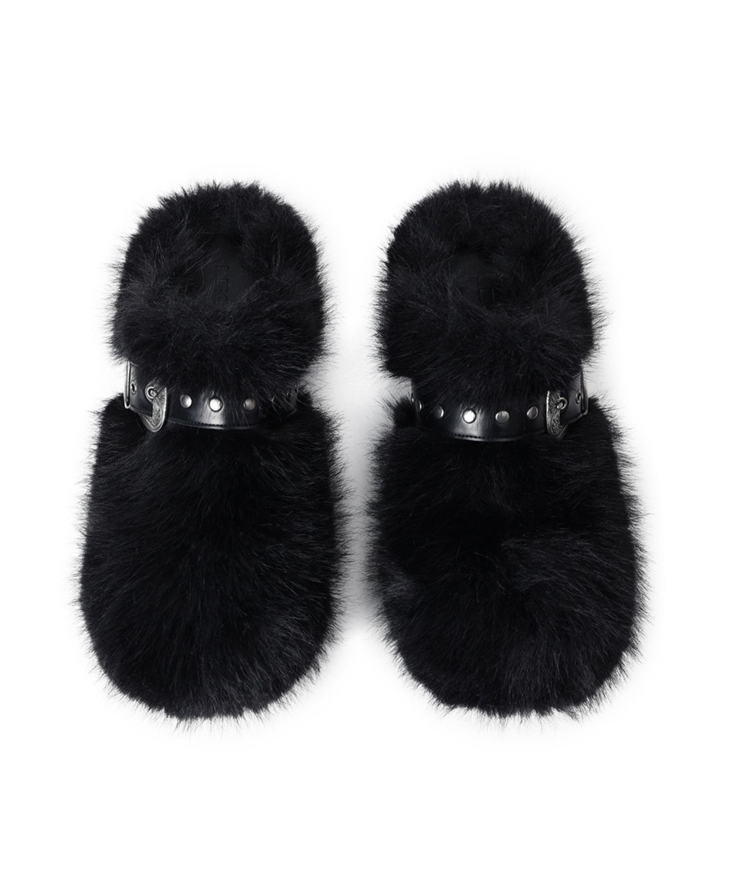 MUSINSA公式 | LECYTO Buckle Fur Clog_[Black]