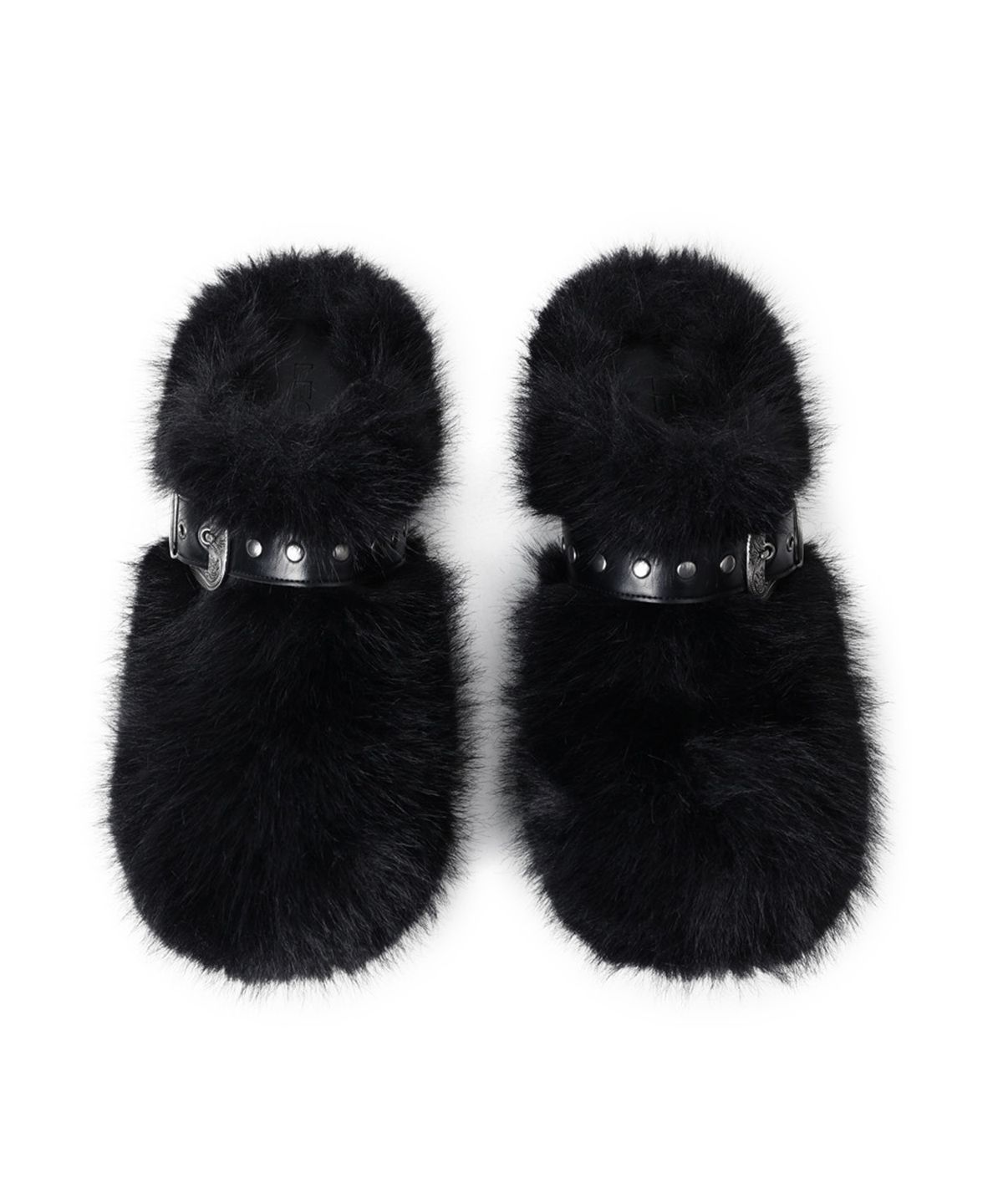 레씨토(LECYTO) Buckle Fur Clog_[Black]