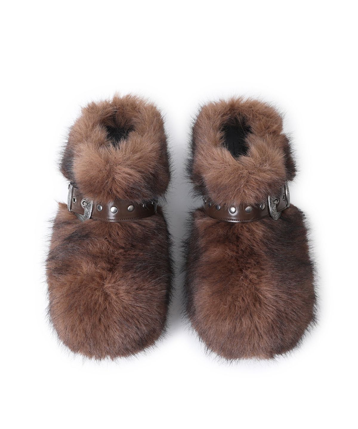 레씨토(LECYTO) Buckle Fur Clog_[Brown]
