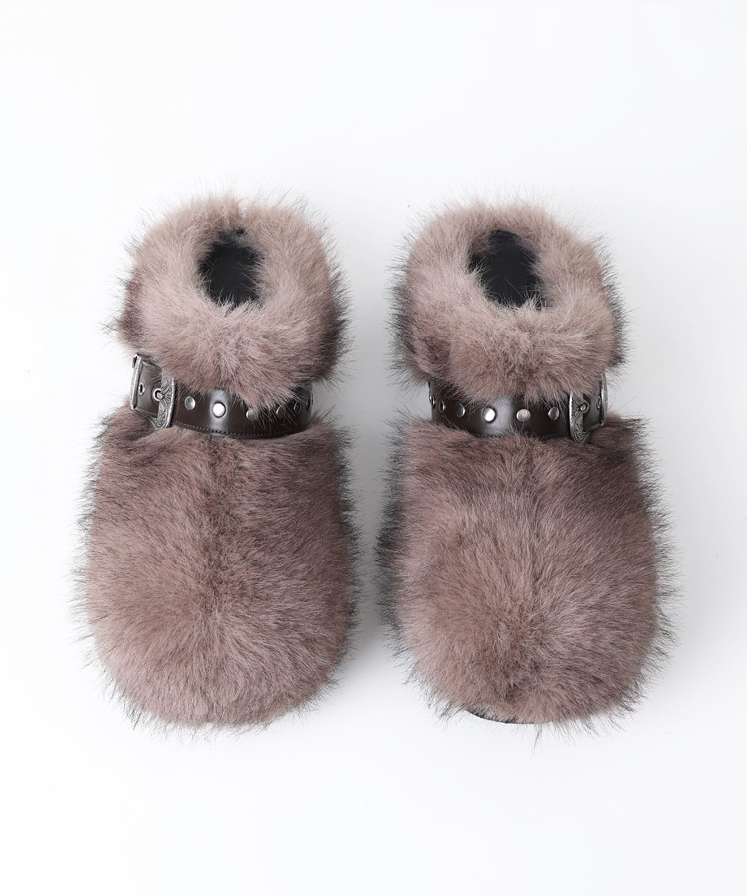 ★早期完売★LECYTO★Buckle Fur Clog ★日本未入荷★大人気★ MUSINSA公式 | LECYTO Buckle Fur Clog_[Gray]