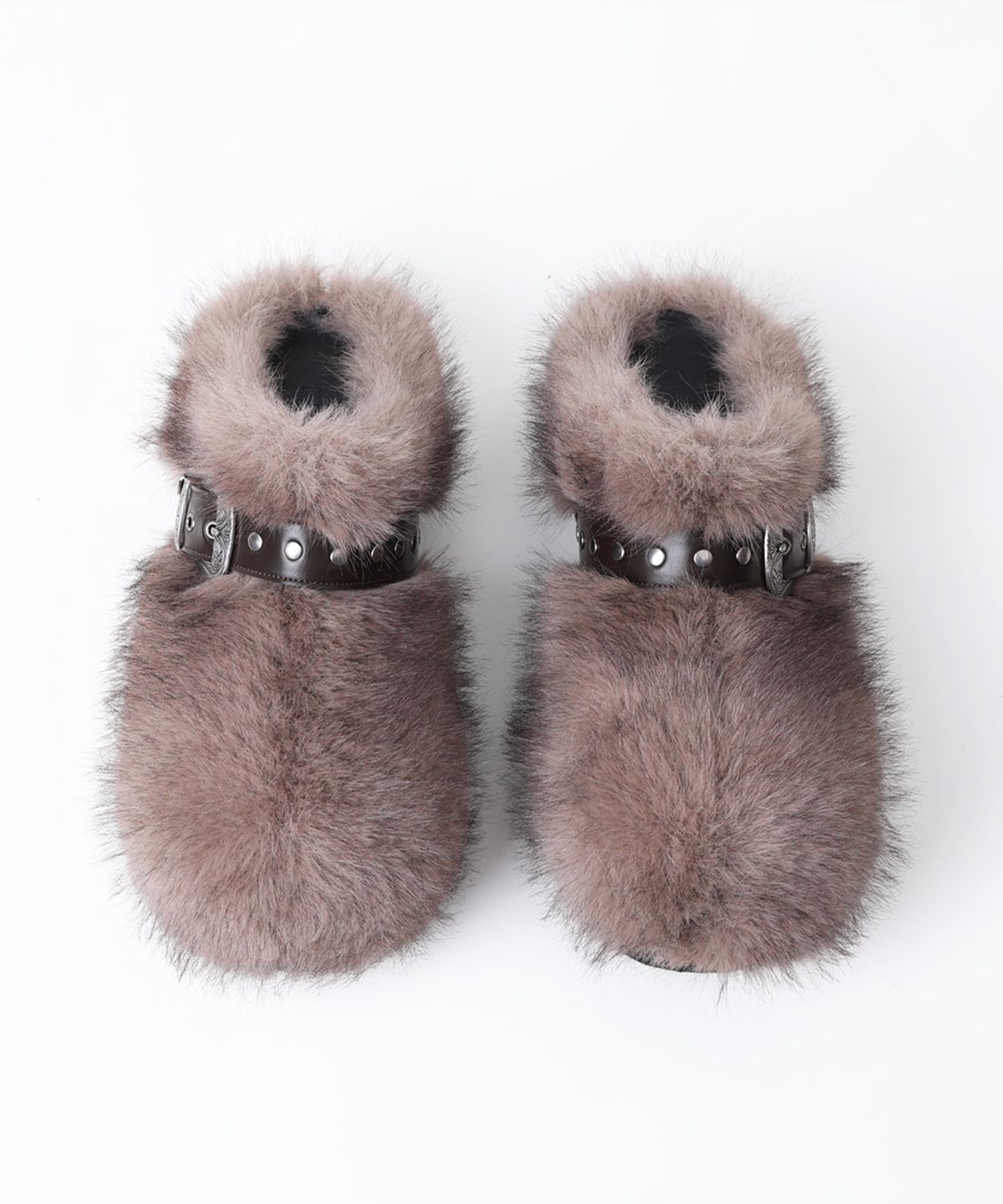 레씨토(LECYTO) Buckle Fur Clog_[Gray]