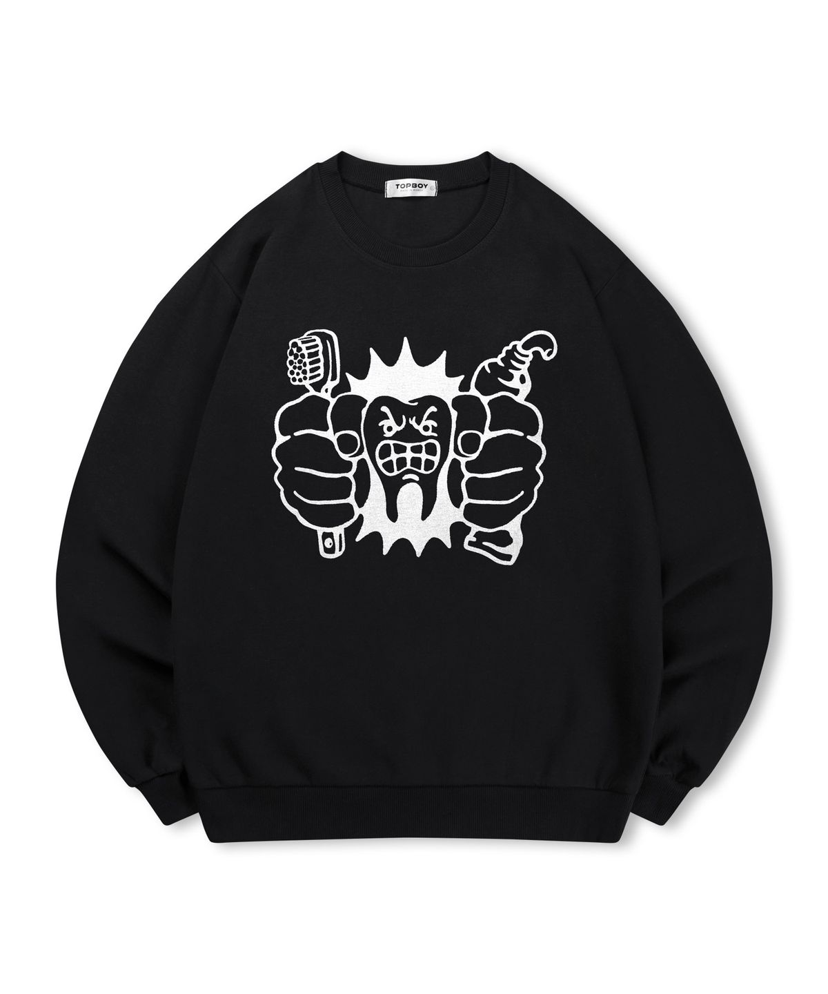 탑보이(TOPBOY) [논기모or기모] 덴티스트 프린팅 스웨트 셔츠