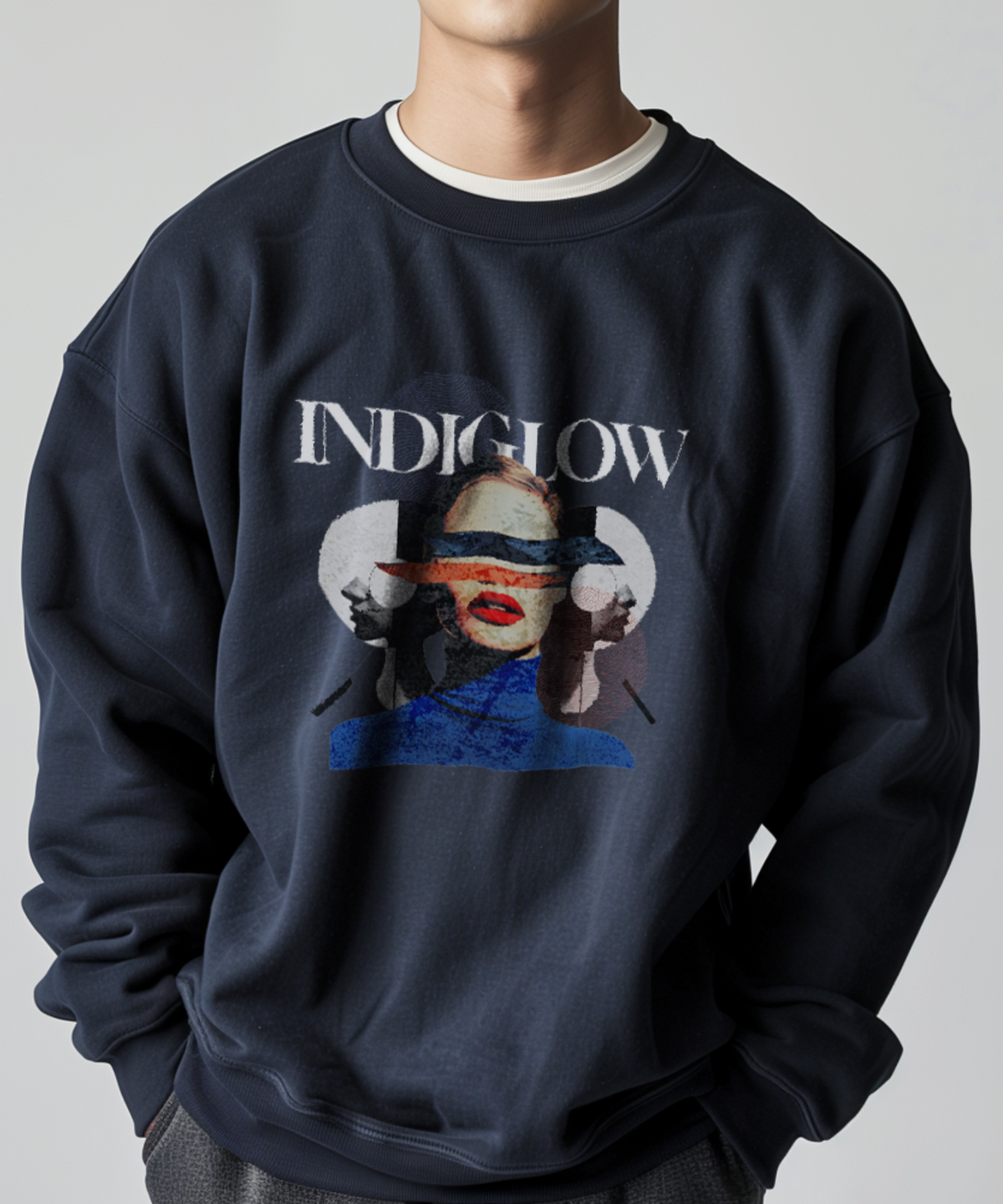 인디글로우(INDIGLOW) 그래픽 아트 빈티지 여성 맨투맨 스웨트 셔츠
