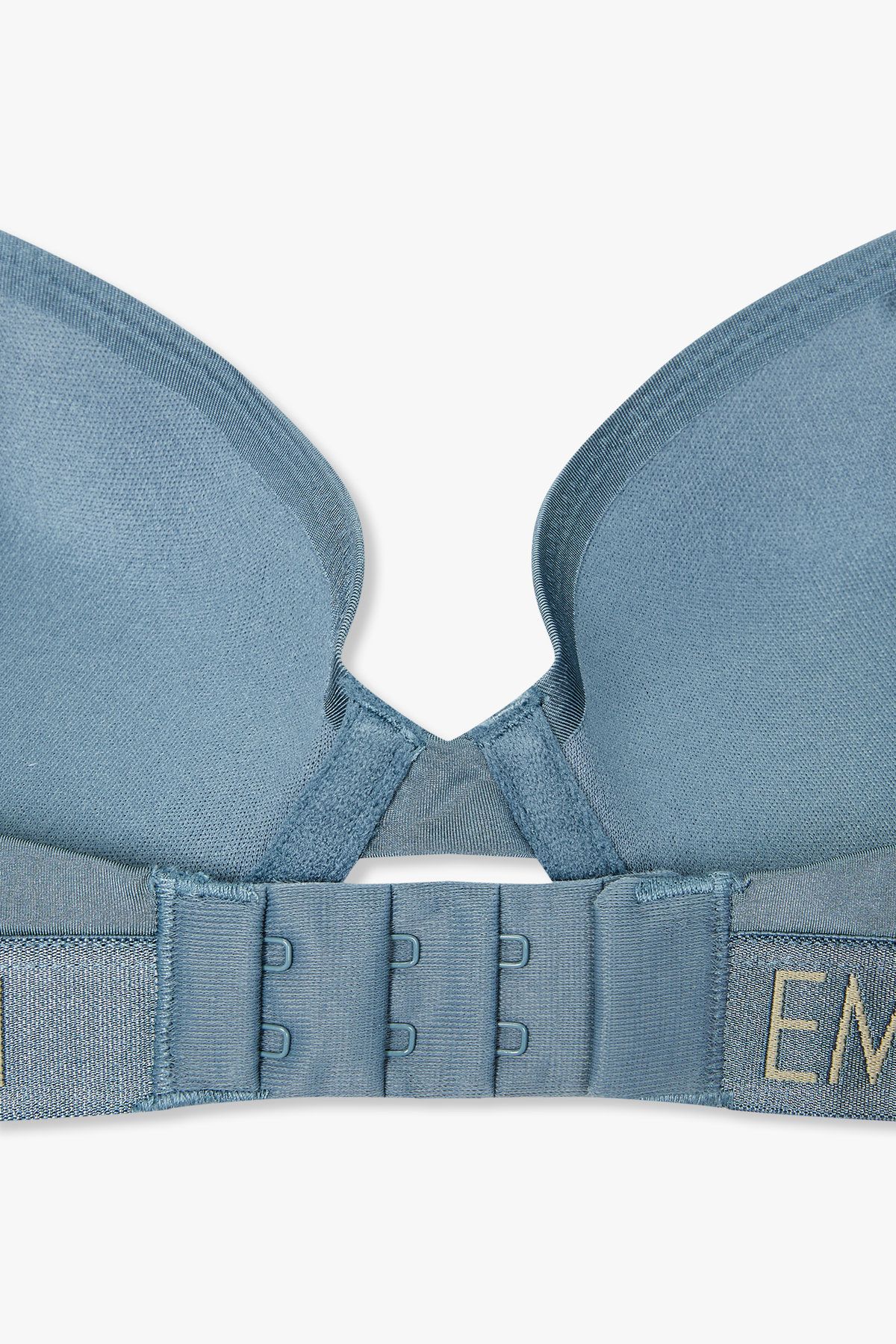 엠포리오 아르마니 언더웨어(EMPORIO ARMANI UNDERWEAR) 여성 빅 로고 밴딩 볼륨 푸쉬업 브라_블루 0824385526