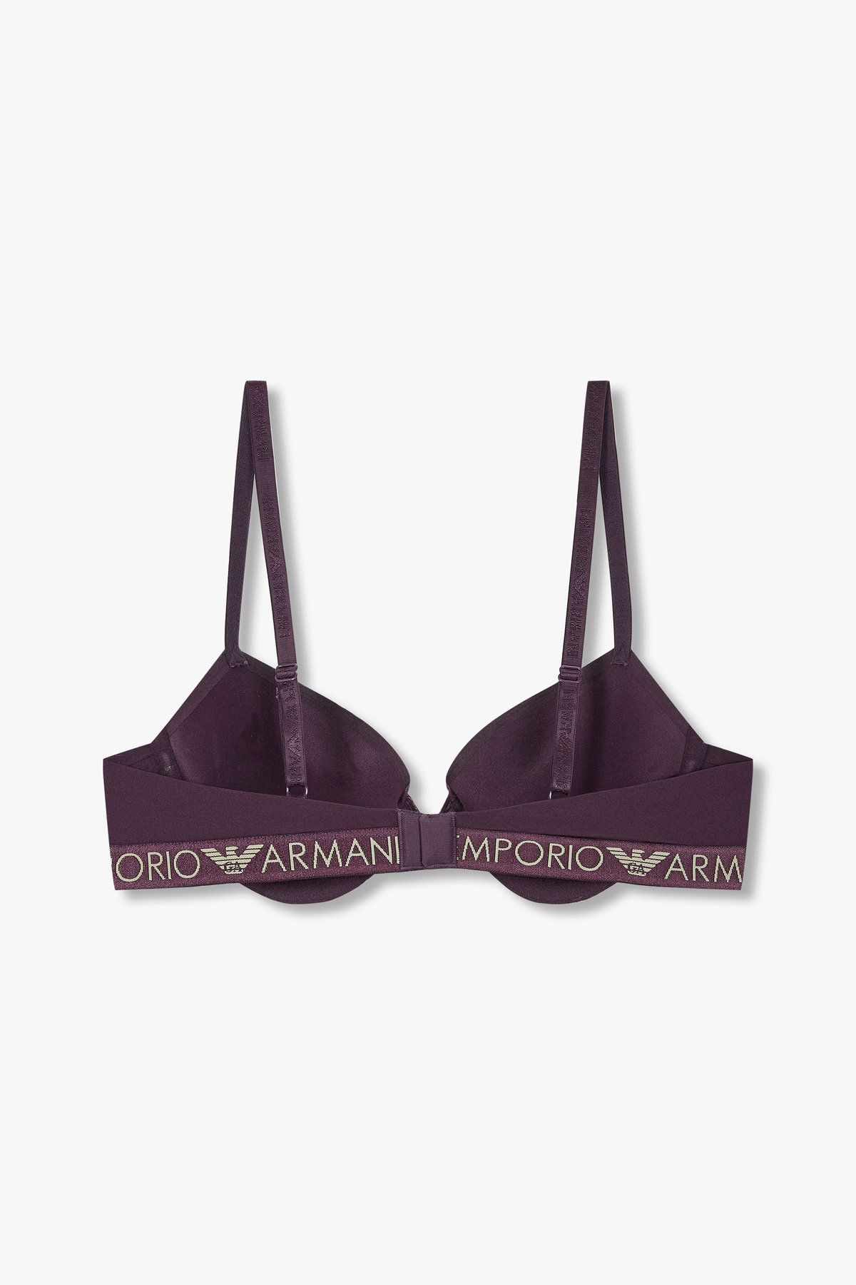엠포리오 아르마니 언더웨어(EMPORIO ARMANI UNDERWEAR) 여성 빅 로고 밴딩 볼륨 푸쉬업 브라_다크 퍼플 0824385527