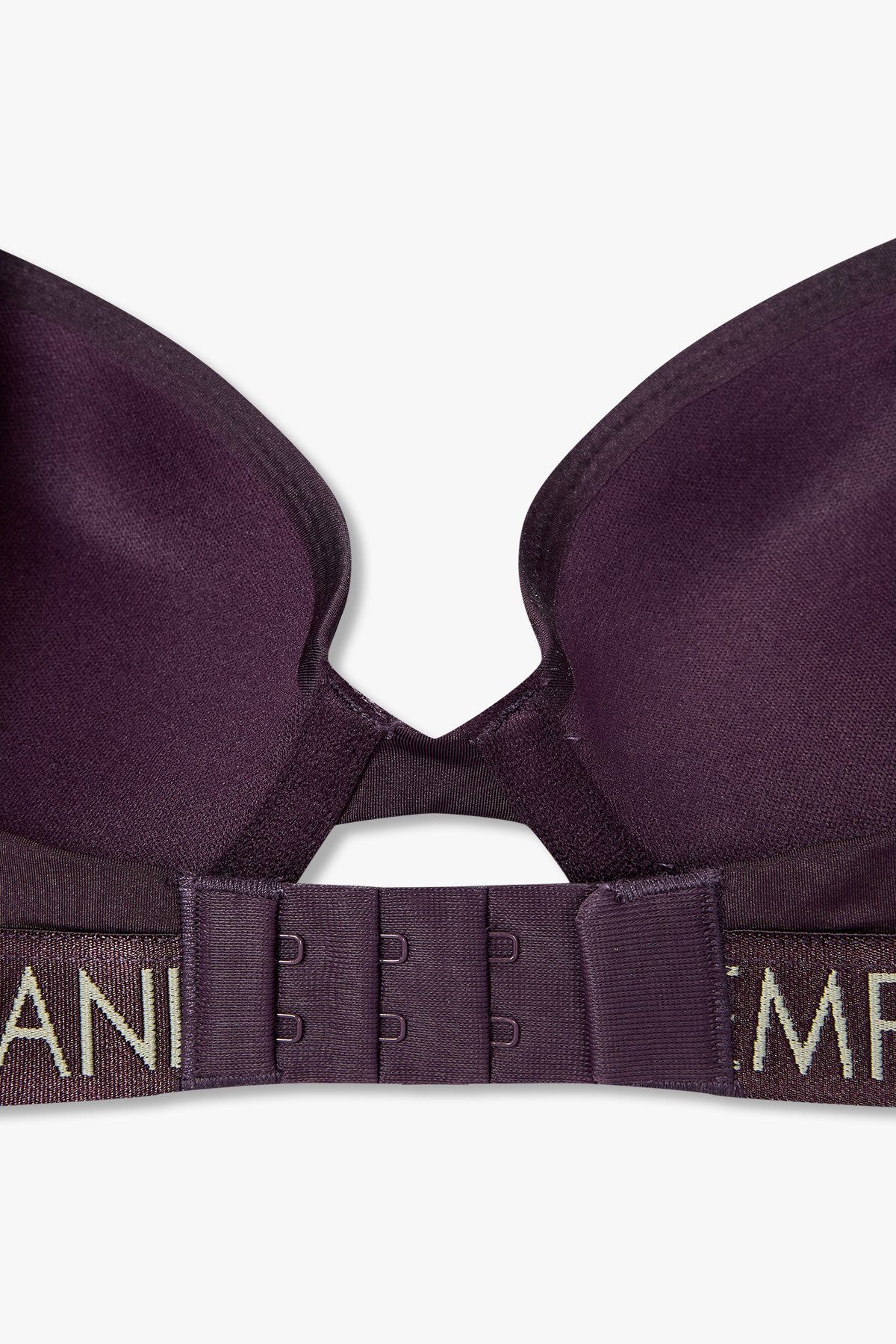 엠포리오 아르마니 언더웨어(EMPORIO ARMANI UNDERWEAR) 여성 빅 로고 밴딩 볼륨 푸쉬업 브라_다크 퍼플 0824385527