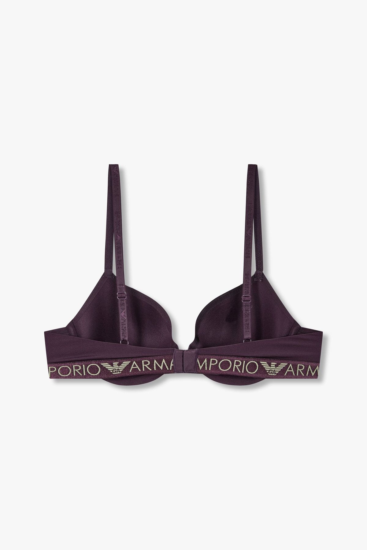 엠포리오 아르마니 언더웨어(EMPORIO ARMANI UNDERWEAR) 여성 빅 로고 밴딩 컨투어 브라_다크 퍼플 0824384503