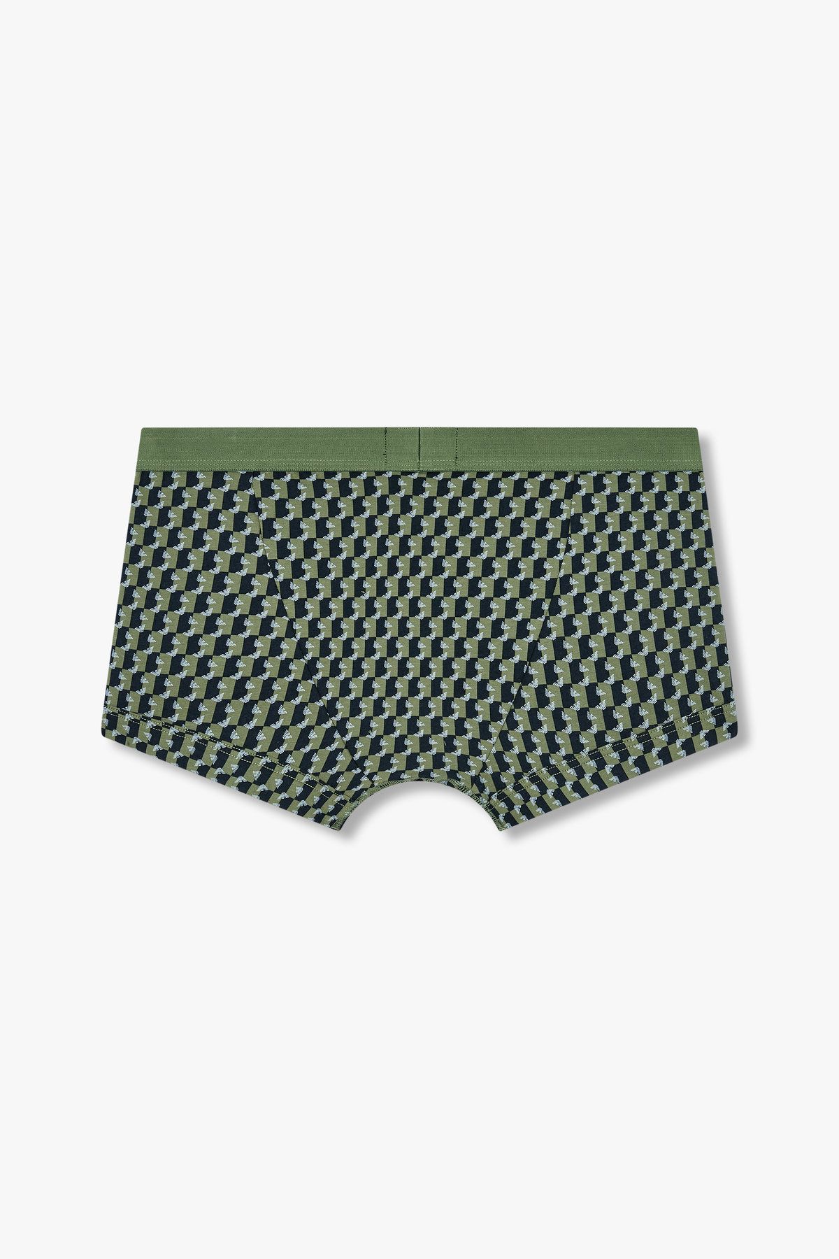 엠포리오 아르마니 언더웨어(EMPORIO ARMANI UNDERWEAR) 남성 체커보드 패턴 코튼 드로즈_그린 0814312003