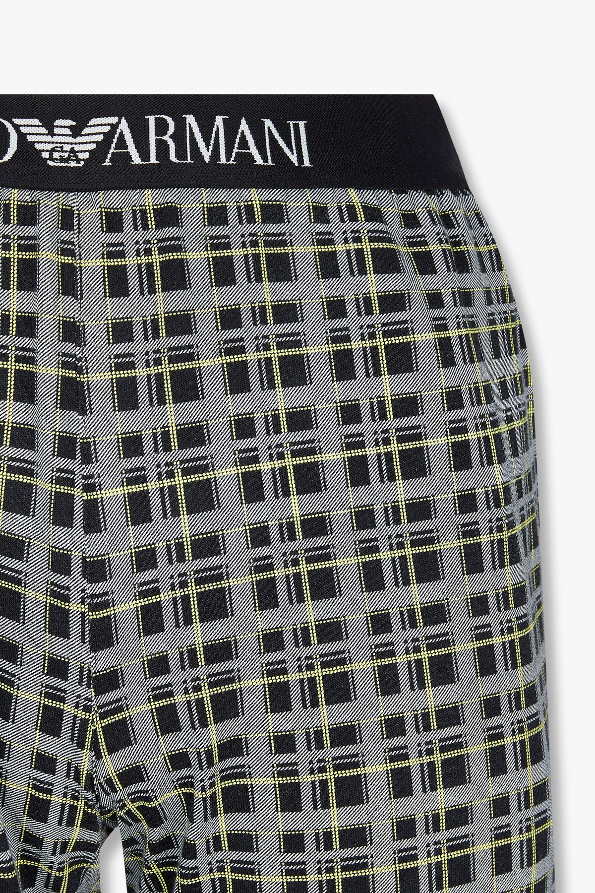 엠포리오 아르마니 언더웨어(EMPORIO ARMANI UNDERWEAR) 남성 체크 패턴 파자마 팬츠_블랙 0814332009