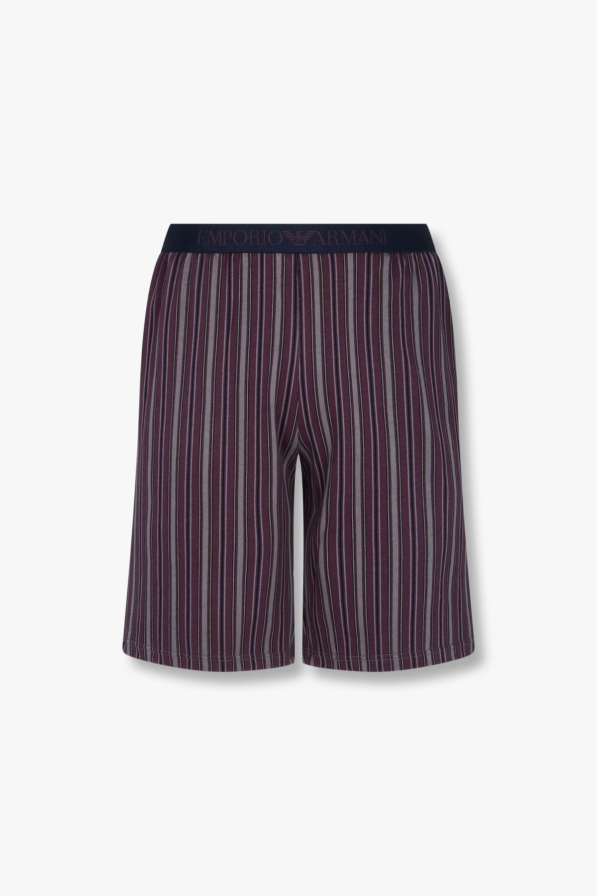 엠포리오 아르마니 언더웨어(EMPORIO ARMANI UNDERWEAR) 남성 스트라이프 패턴 파자마 쇼츠_다크 퍼플 0814331003