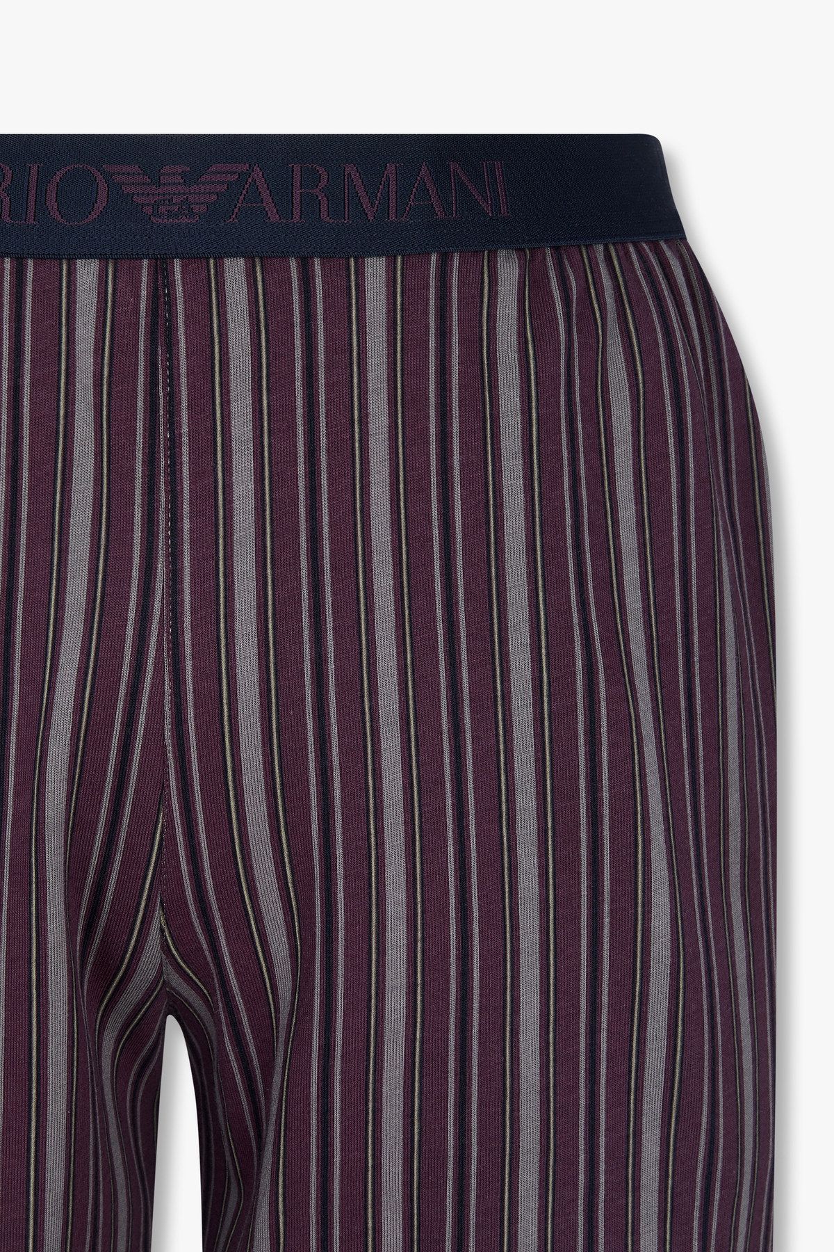 엠포리오 아르마니 언더웨어(EMPORIO ARMANI UNDERWEAR) 남성 스트라이프 패턴 파자마 쇼츠_다크 퍼플 0814331003