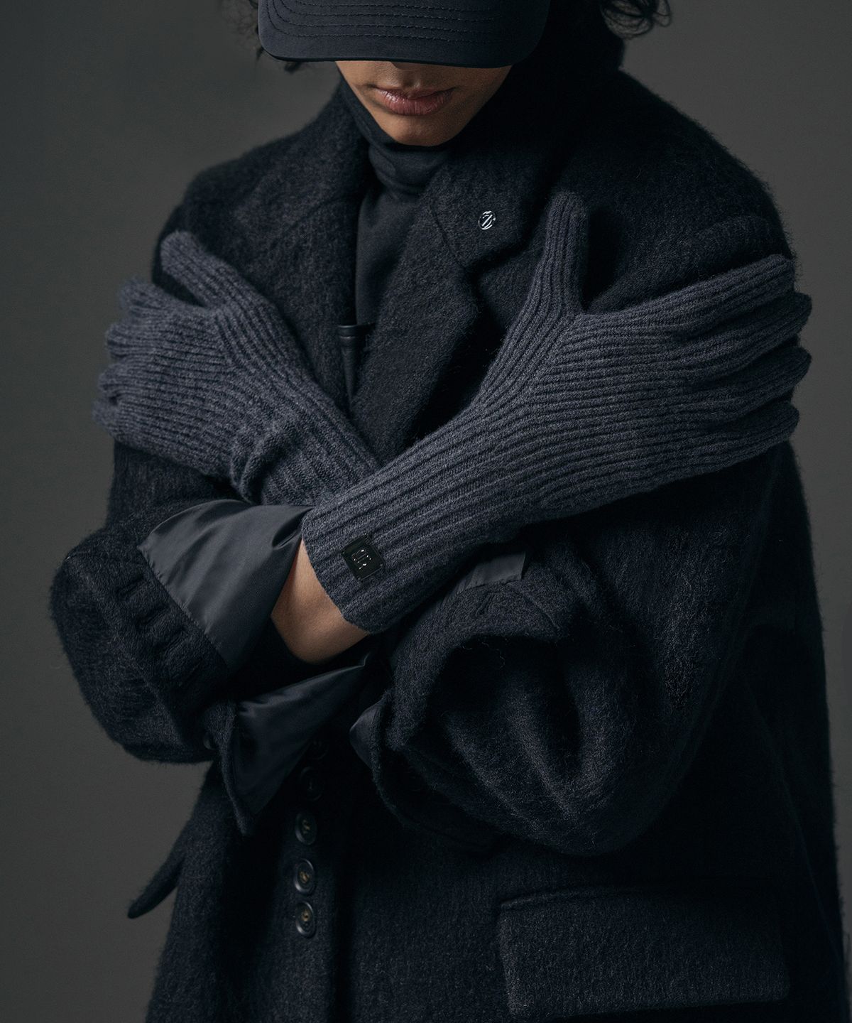 트리밍버드(TREEMINGBIRD) Wool Knit Gloves [ Charcoal ]