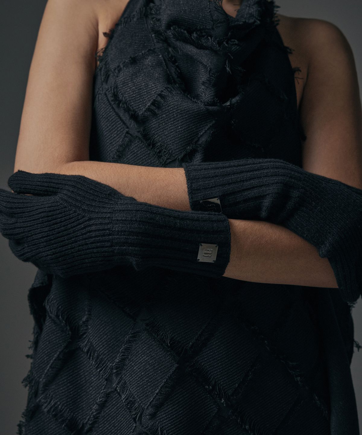 트리밍버드(TREEMINGBIRD) Wool Knit Gloves [ Black ]