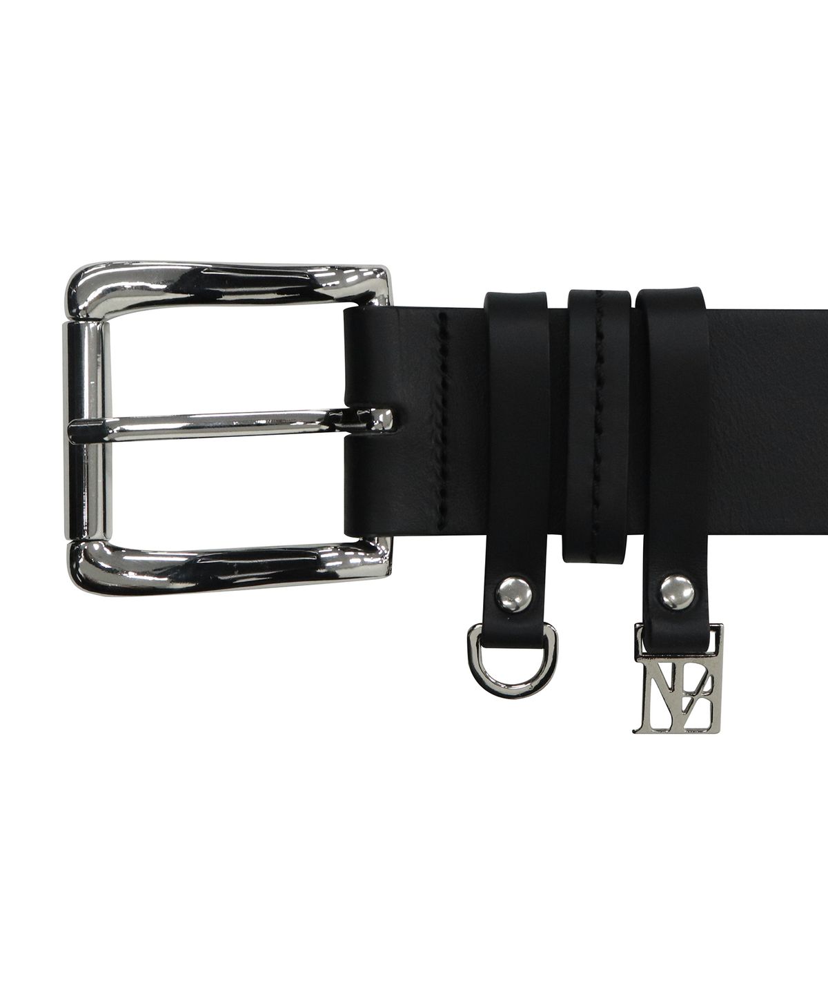 트리밍버드(TREEMINGBIRD) Wide buckle cowhide leather belt [ Black ]