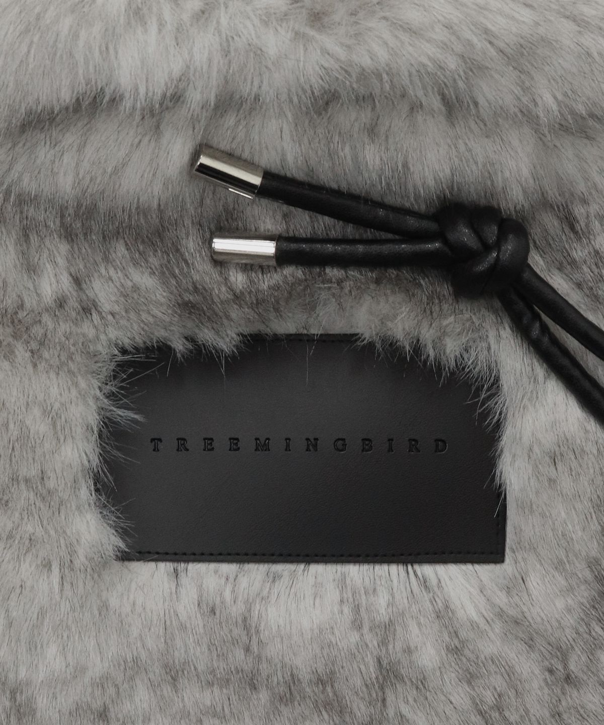트리밍버드(TREEMINGBIRD) Volume Fur String Mini Bag [ Light Gray ]