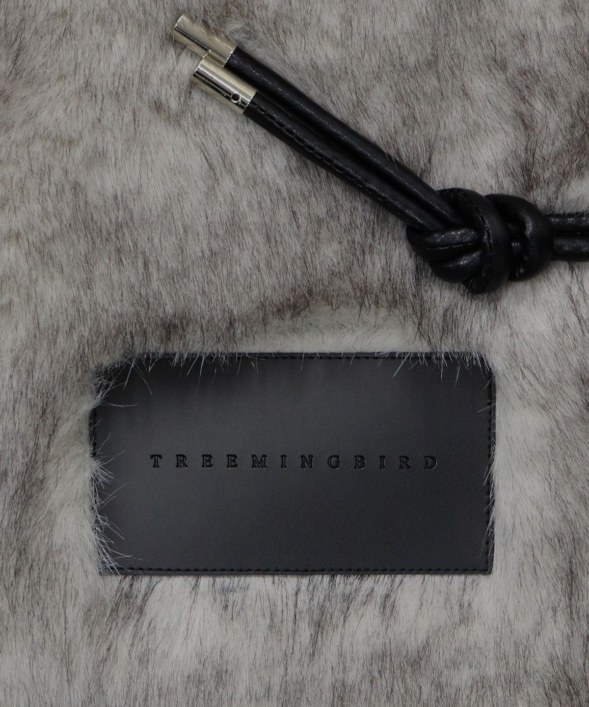 트리밍버드(TREEMINGBIRD) Volume Fur String back pack [ Light Gray ]