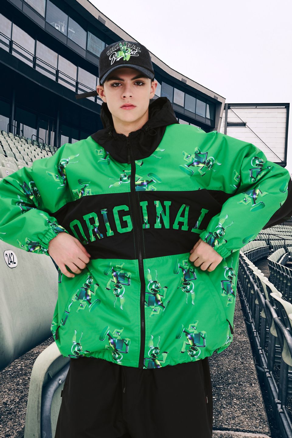 MUSINSA公式 | BSRABBIT 3D Trippy Rabbit Hooded Jacket Green