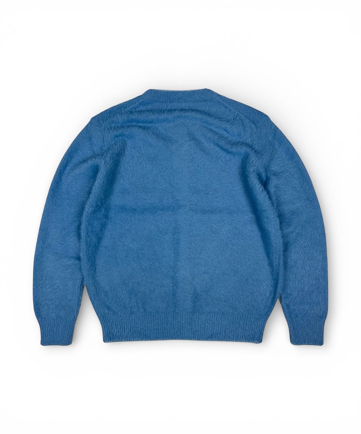 본슬리피(BORN SLIPPY) Soft Angora Round Neck Cardigan (Blue)