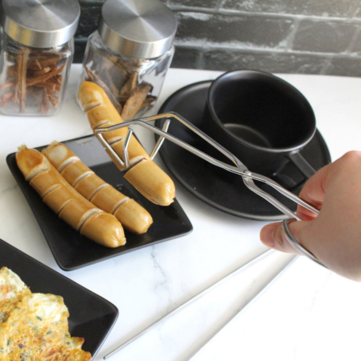키친구(KITCHENGU) 스텐집게 요리핀셋 + 삼각 가위 고기집게 세트