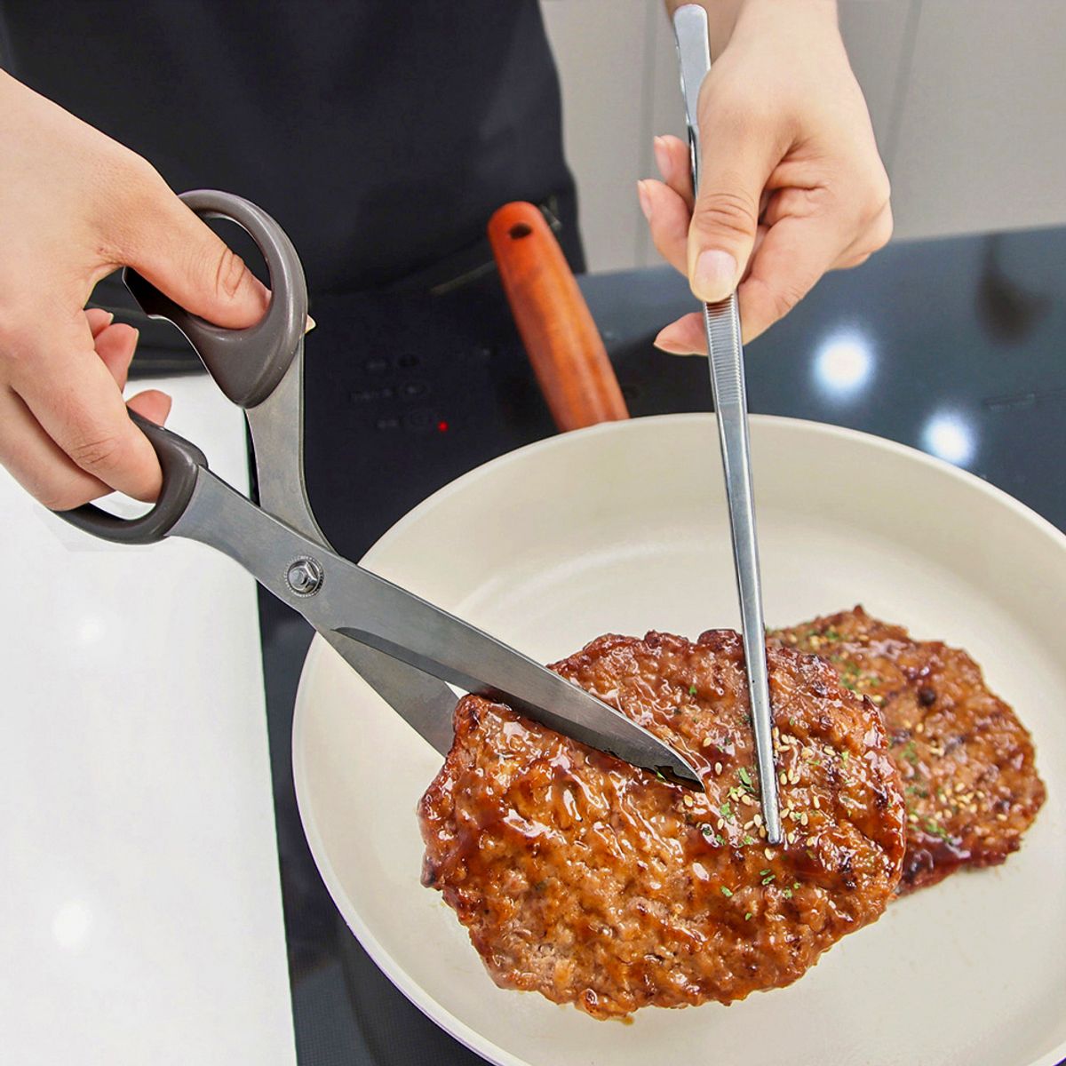 키친구(KITCHENGU) 스텐 요리핀셋 + 조리 식가위 주방가위 세트
