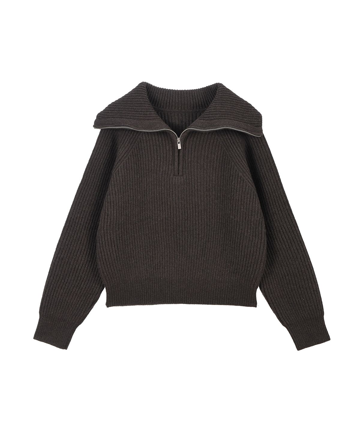 르네제이(RENEJ) Wool Wide Ribbed Half Zip-up