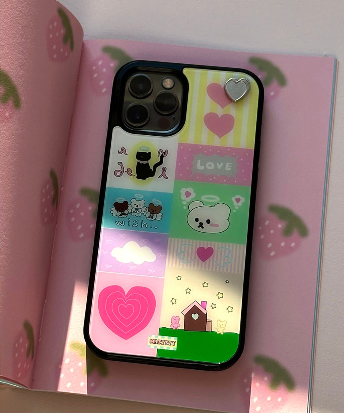 마찌(MAZZZZY) [Love Tag_Magsafe] Muffin Patchwork glass case